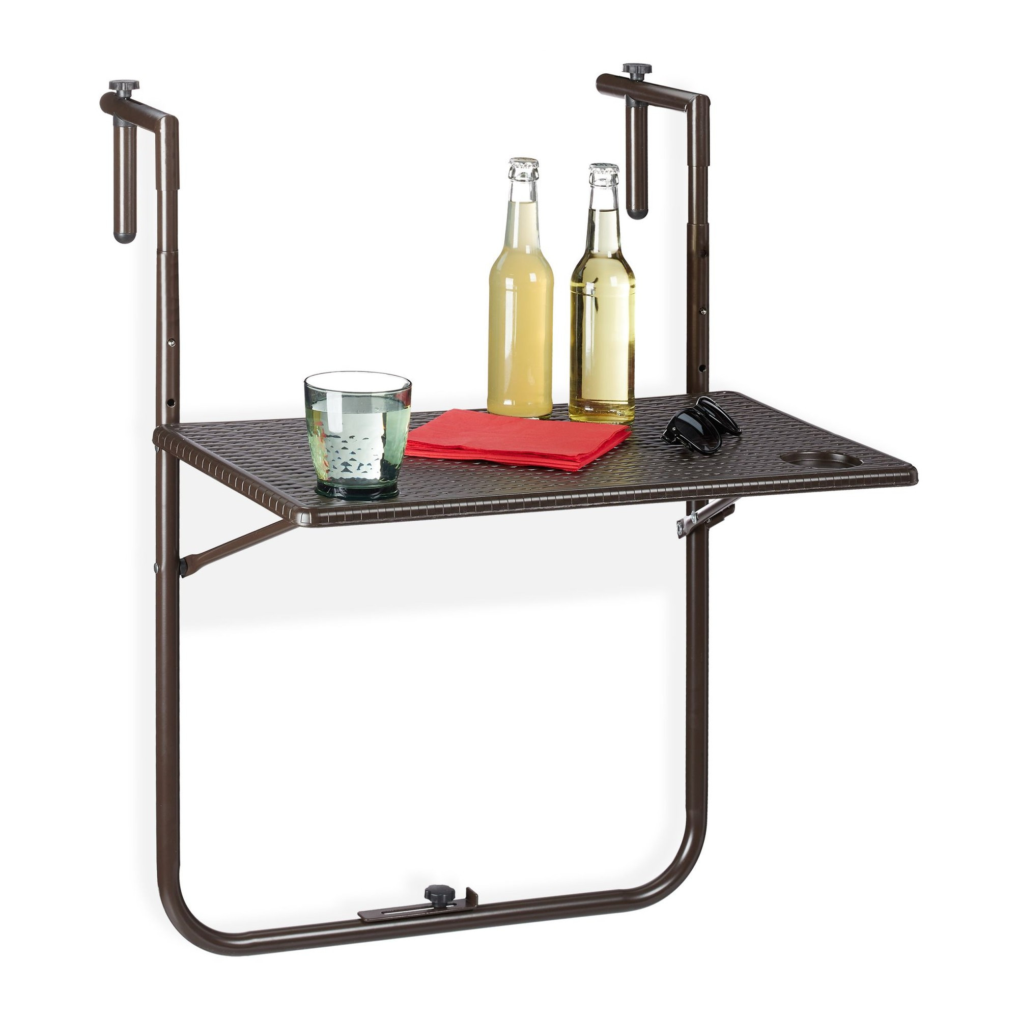 Table de balcon pliante marron