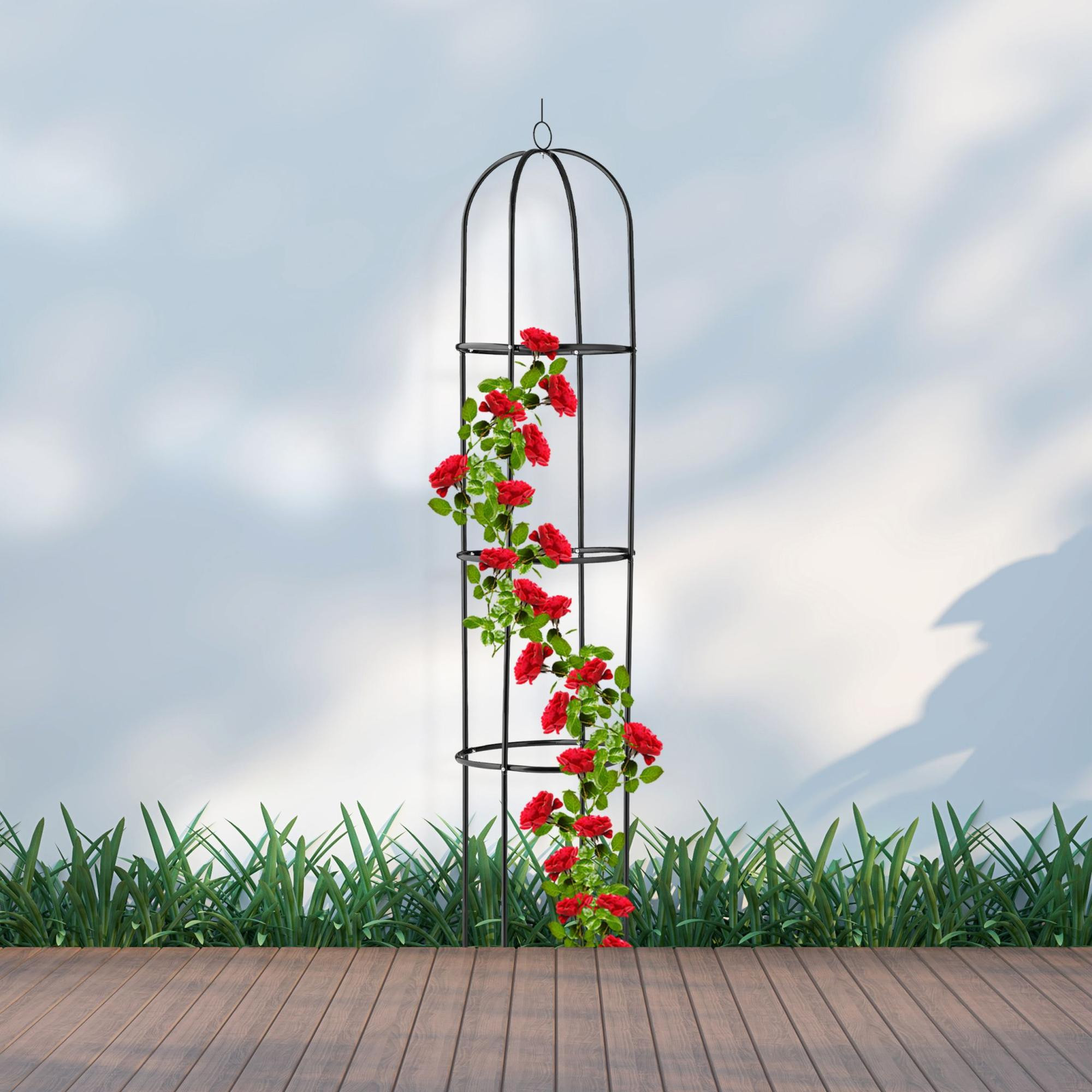 Treliça de jardim metálica com renda