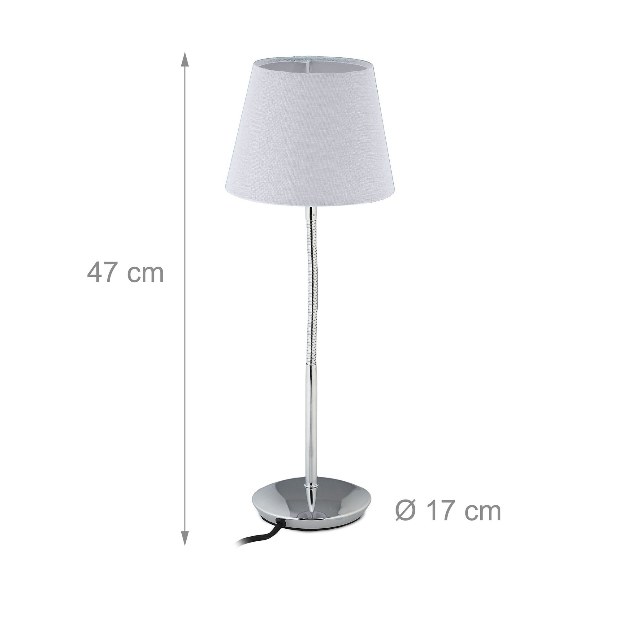 Luminária de mesa flexível com cúpula de tecido