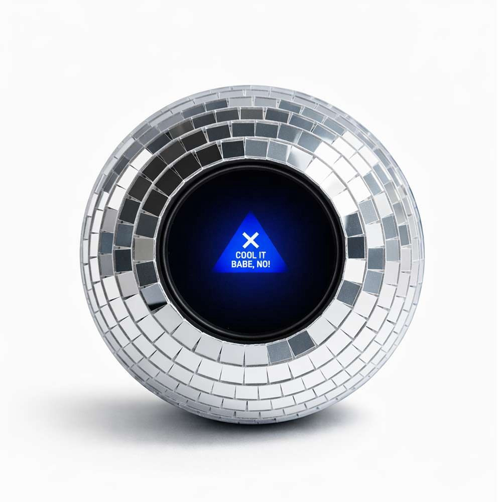 Disco Decision Maker Ball, 20 risposte retrò, vetro ABS