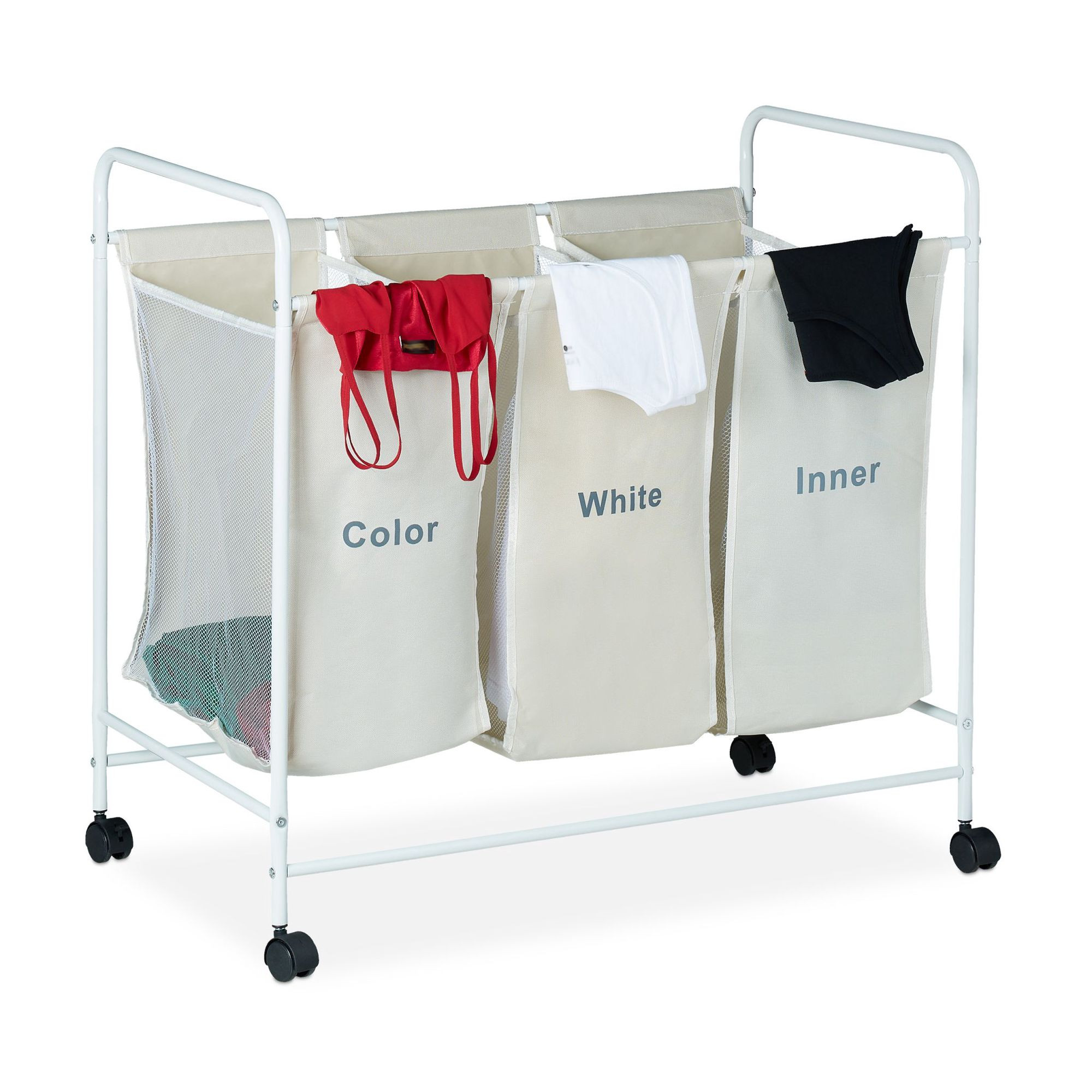 3 separadores de roupa com rolos