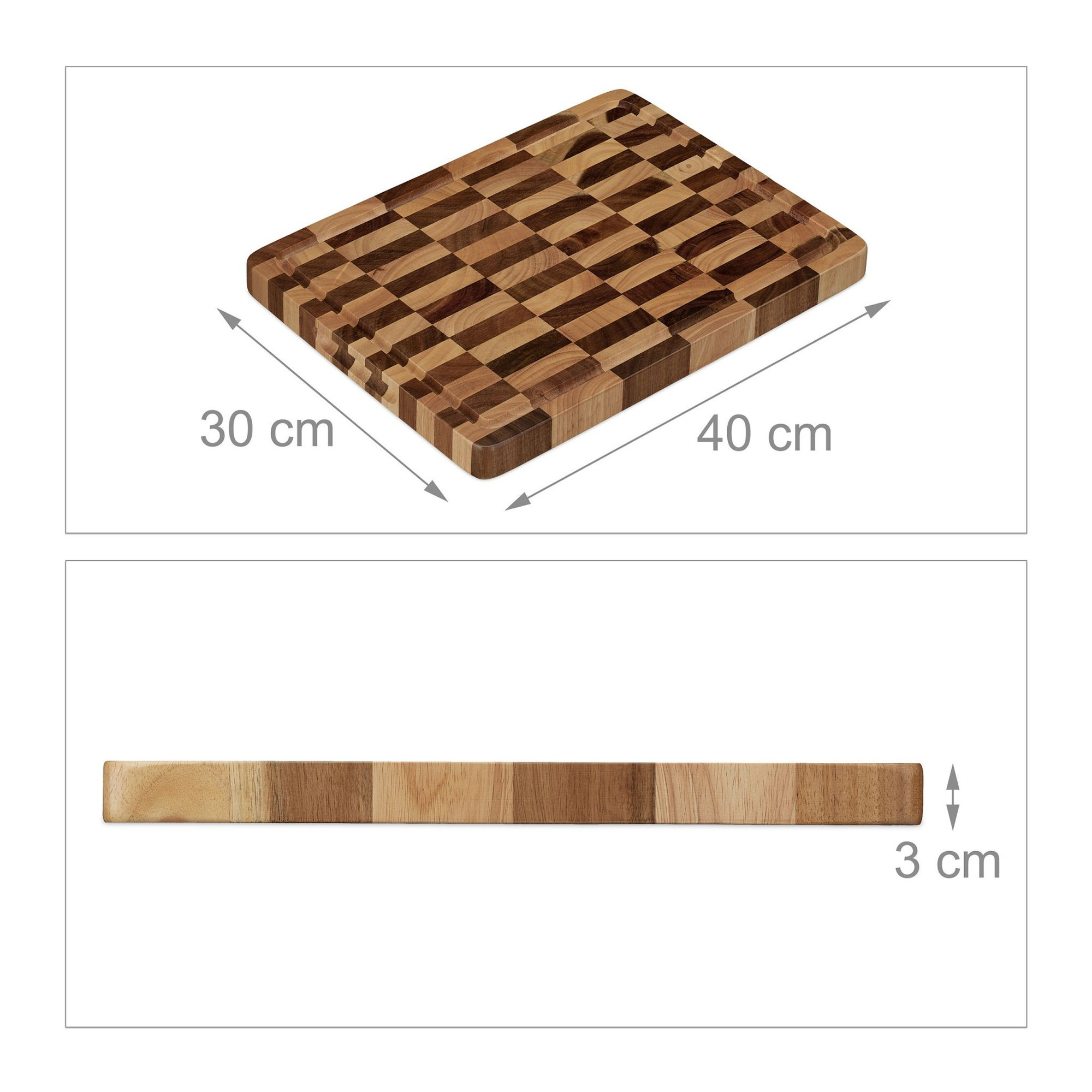Tabla de cortar sólida hecha de madera