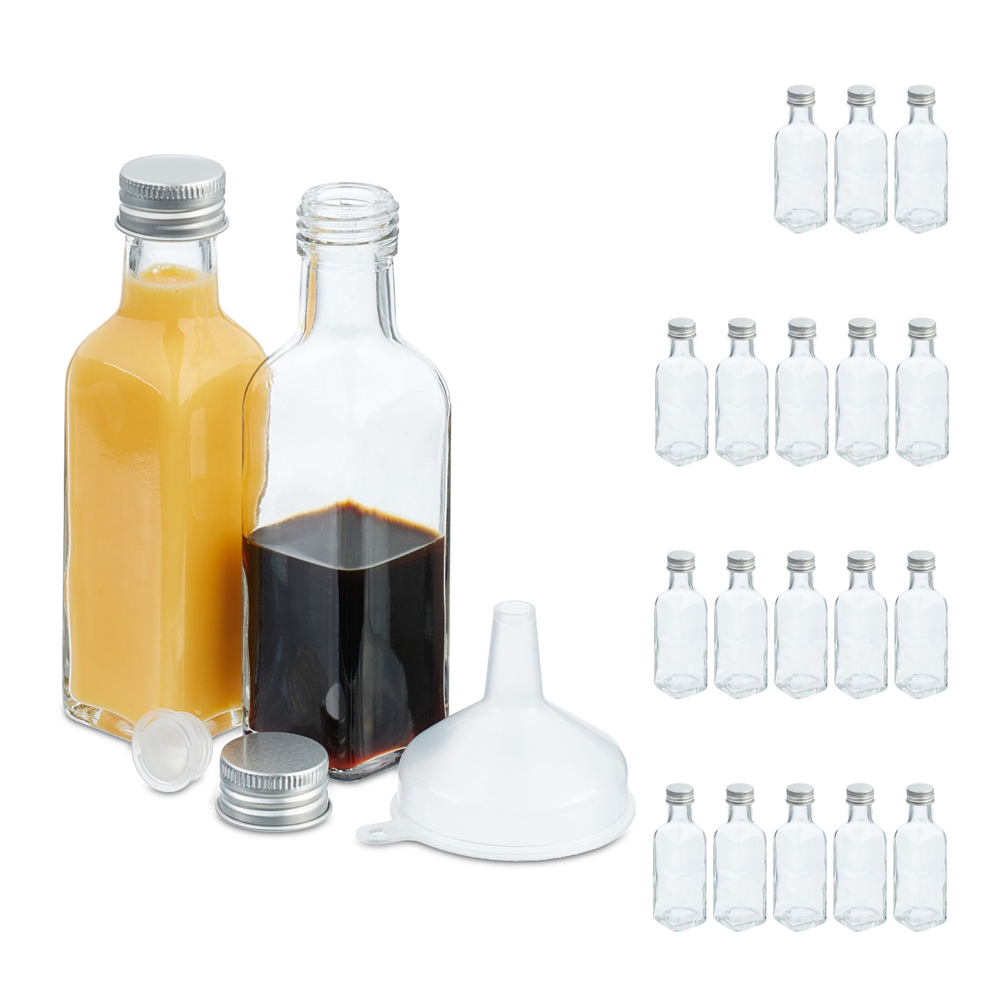 Small bottles in a set