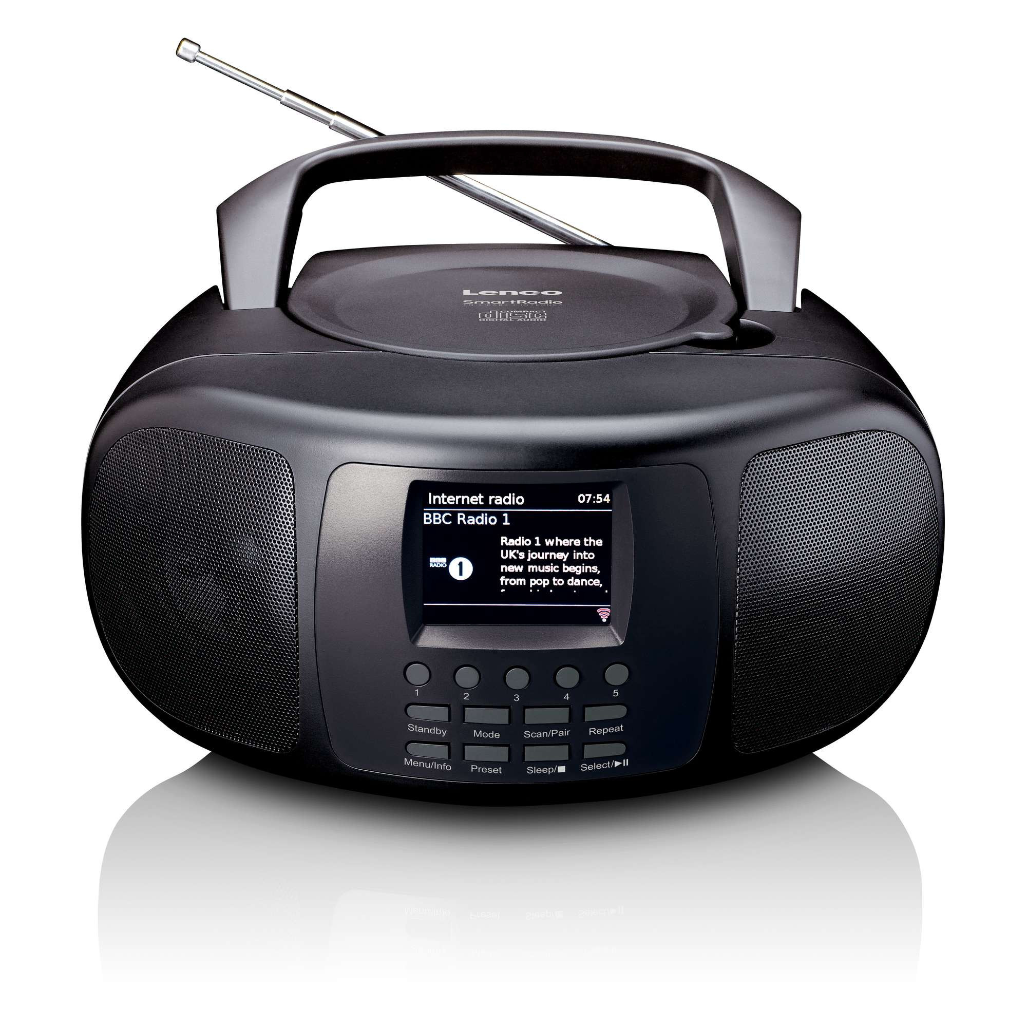 SmartRadio portátil com DAB+/FM, Bluetooth e leitor de CD.