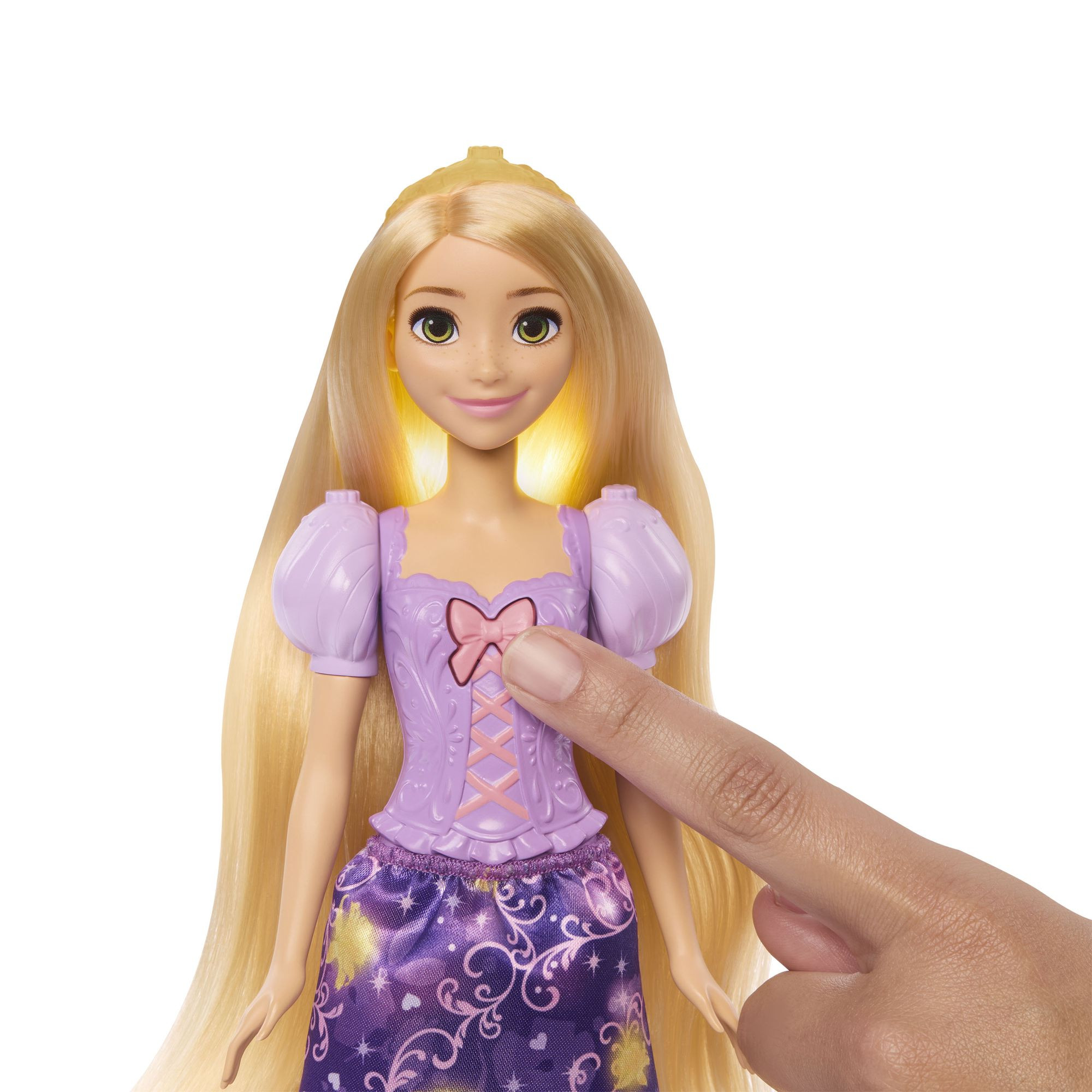 Boneca Rapunzel da Disney com cabelo que muda de cor