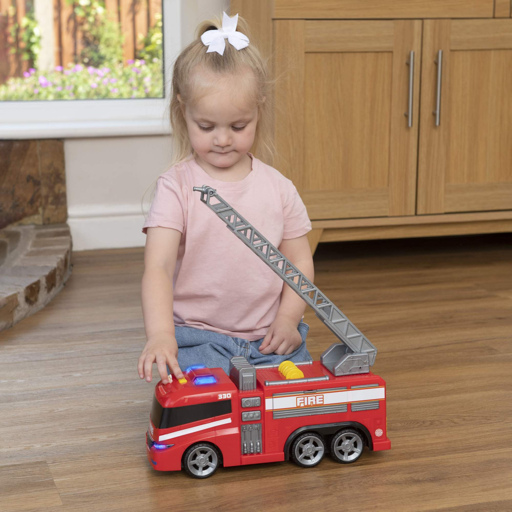 Large Light & Sound Fire Engine Toy with Ladders