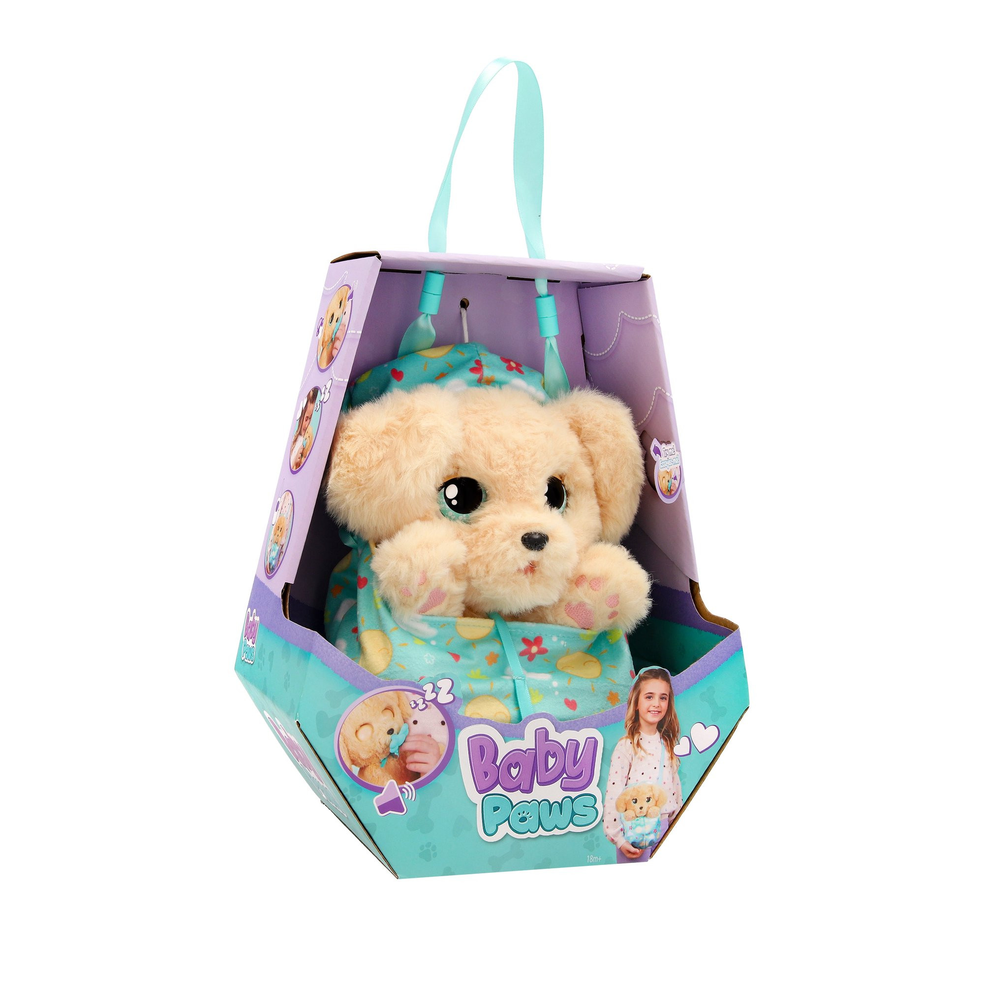 Pelúcia de Labrador com Cobertor e Sons, 20 cm