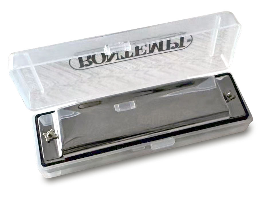 Harmonica en métal avec étui – 10 notes, format compact