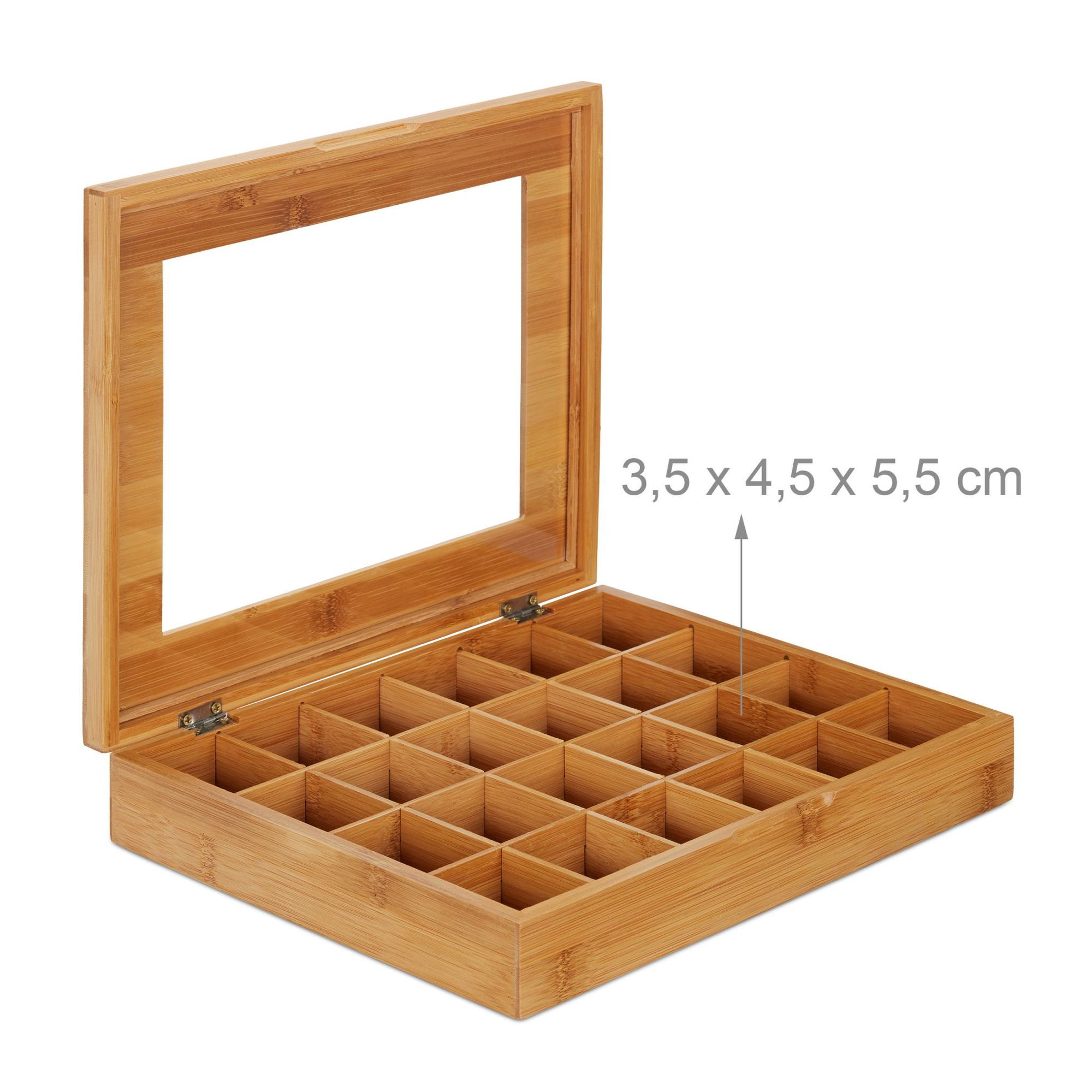 Caja cápsula de bambú con 24 compartimentos