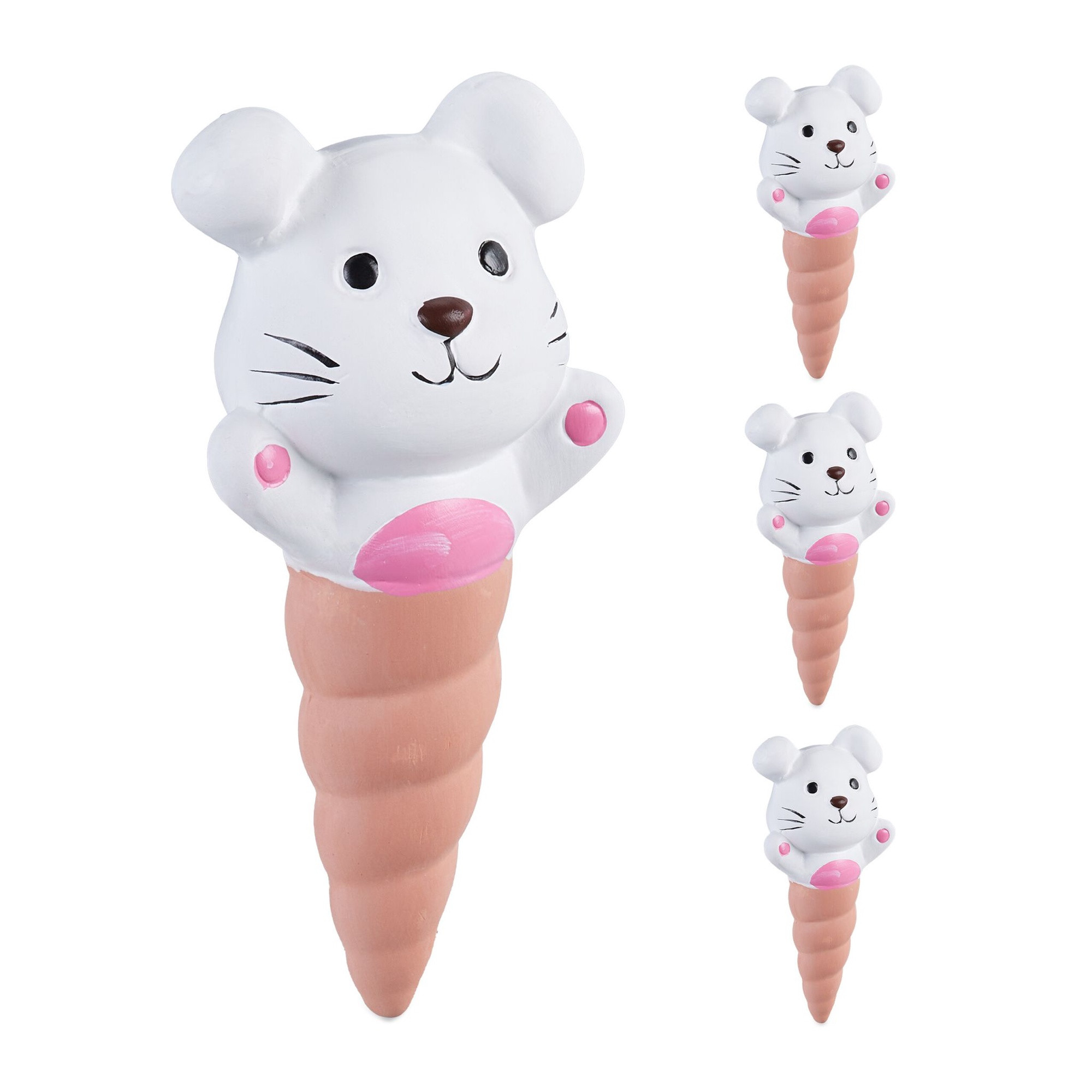 Ensemble de 4 lapins en argile