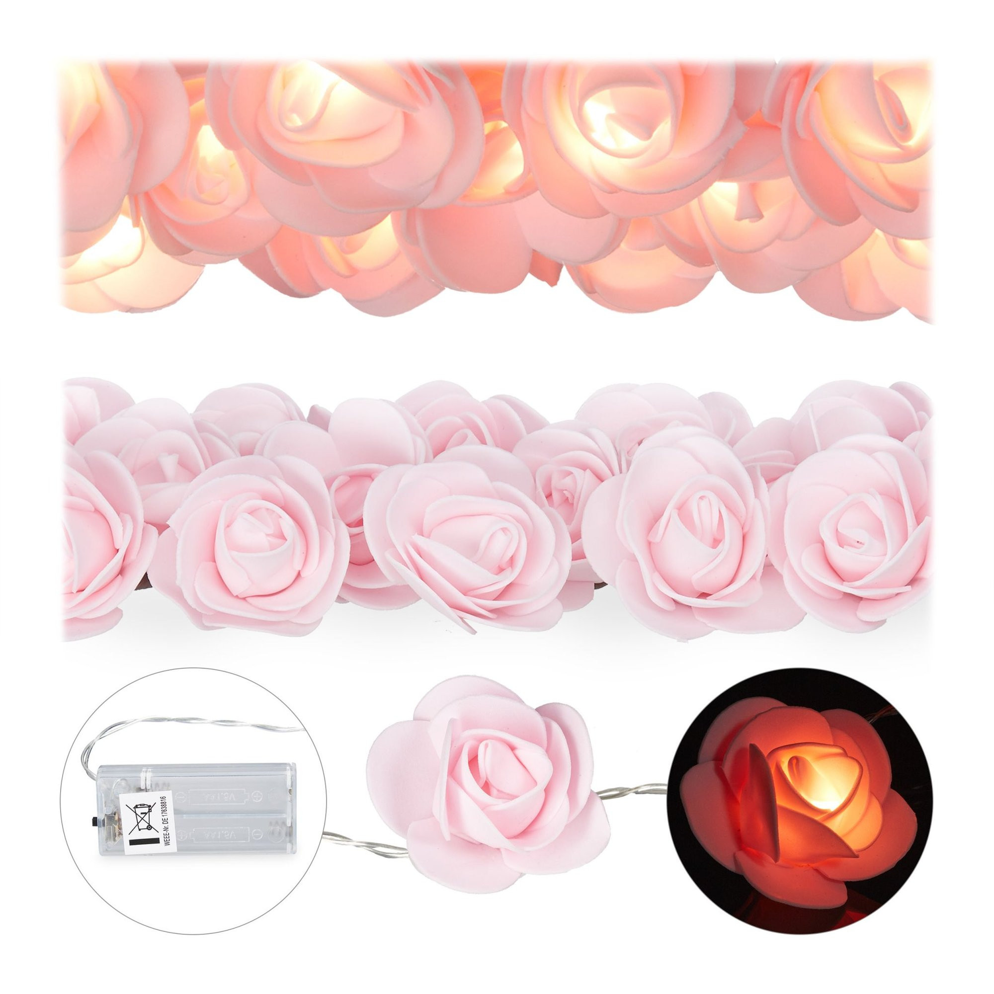 Cadena de luces rosas