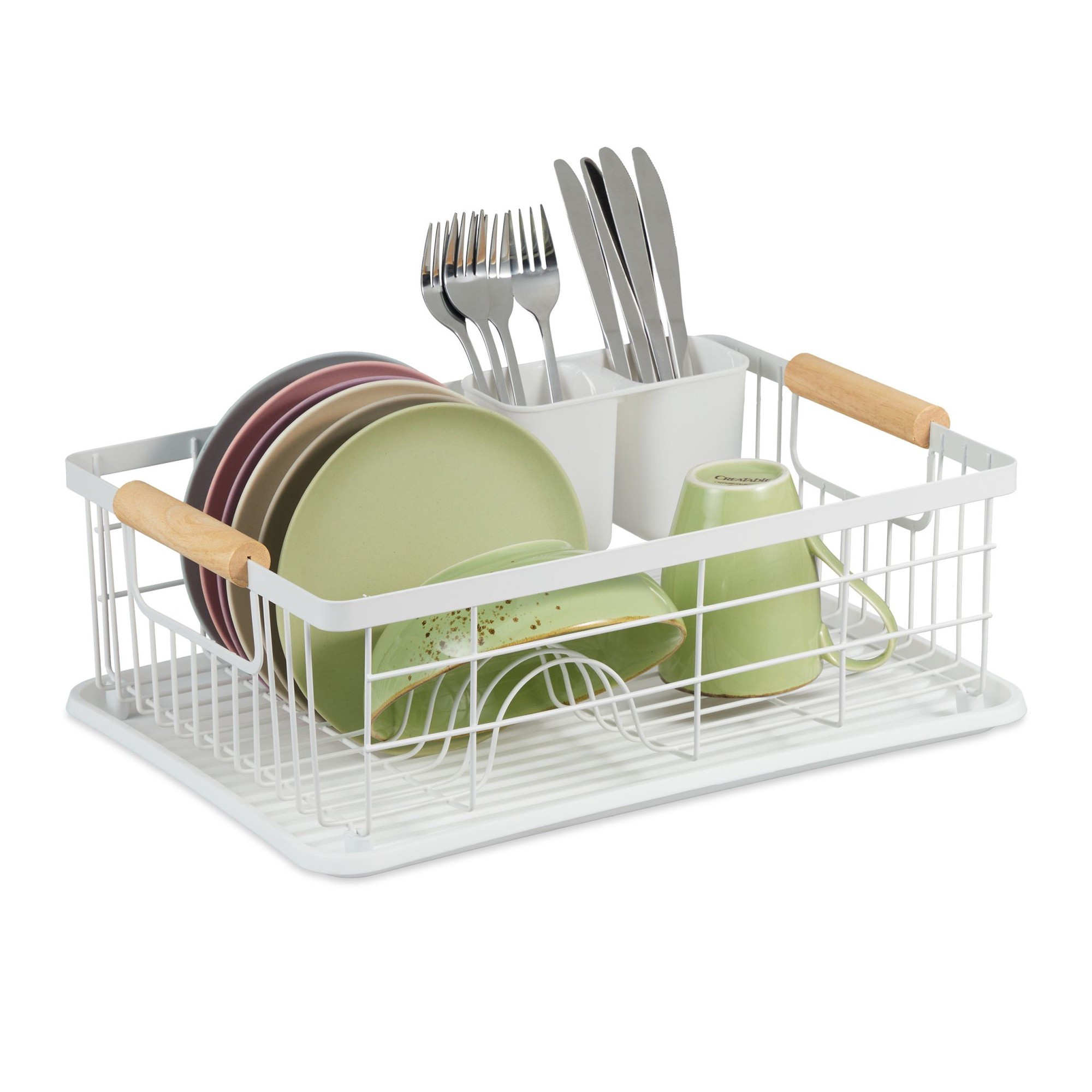 Dish drainer with drip tray