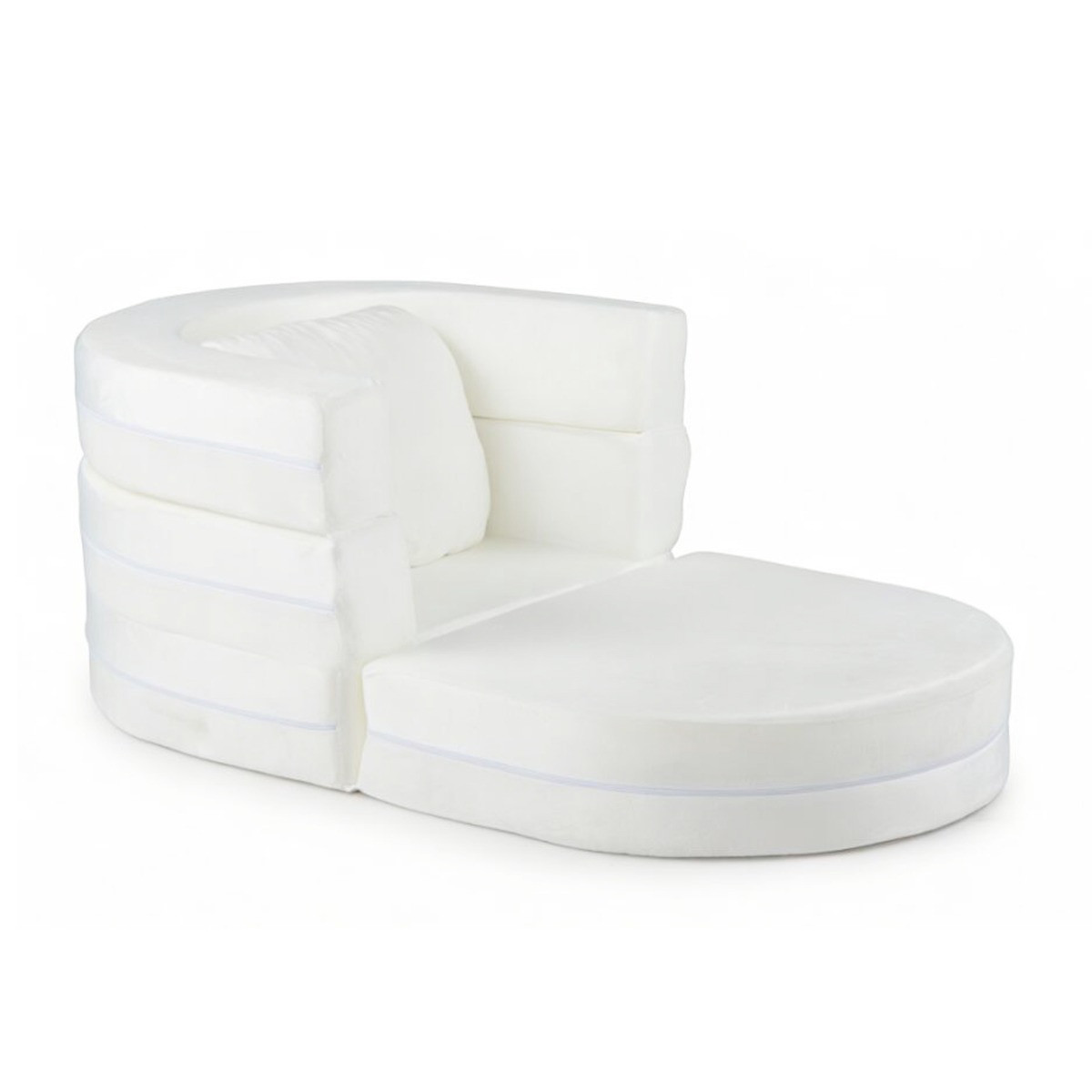Sofá-cama infantil 3 em 1 com espuma macia e travesseiro, bege