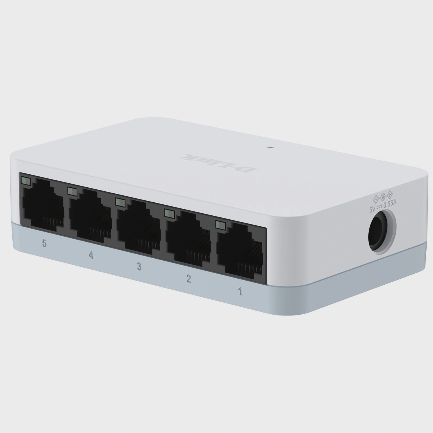 Switch Fast Ethernet de 5 portas, design compacto