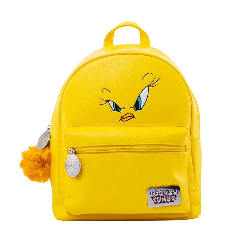 Tweety Backpack 29cm, PU, Nylon Lining, Pockets