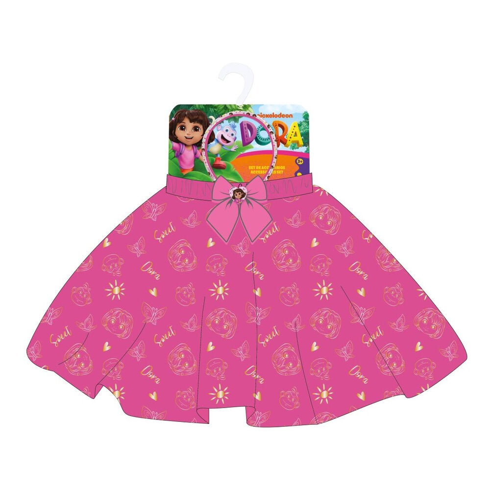 Conjunto de tiara e tutu da Dora Aventureira