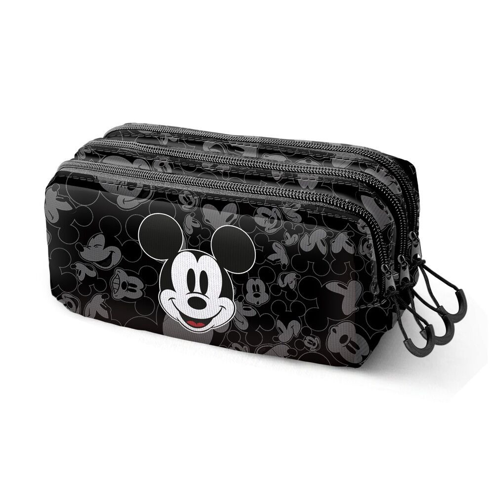 Mickey Mouse Triple Pencil Case, 3 Compartments, Ripstop