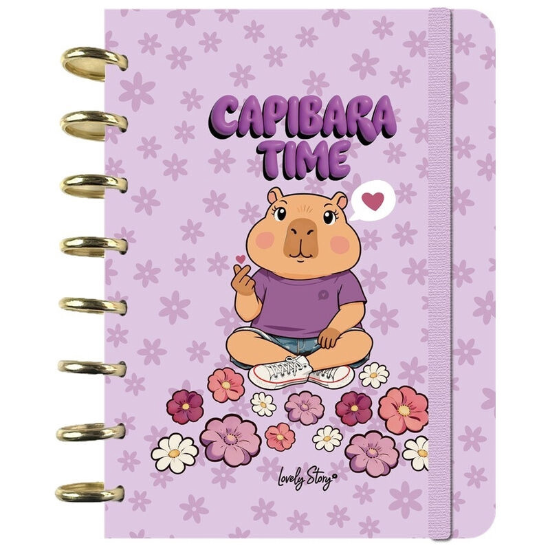 A5 Ring-Bound Notebook, 100 Sheets, Squared Paper