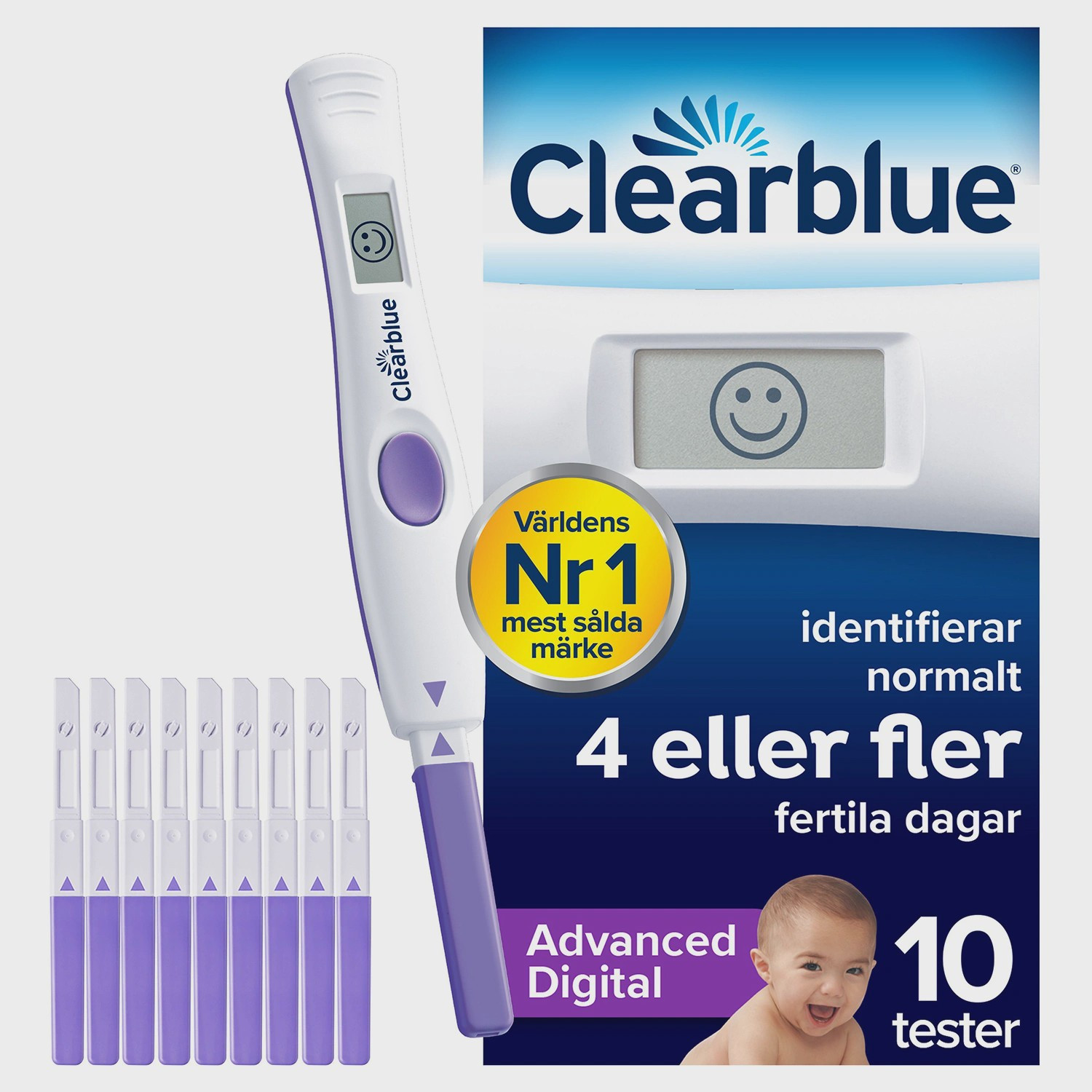 Kit de test d'ovulation digital avec 10 tests et support