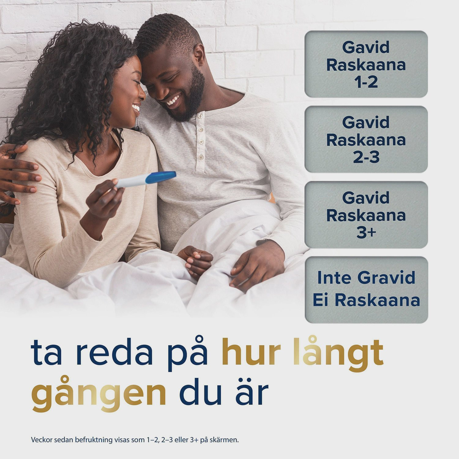 Test de grossesse digital avec indicateur de semaines, 2 tests