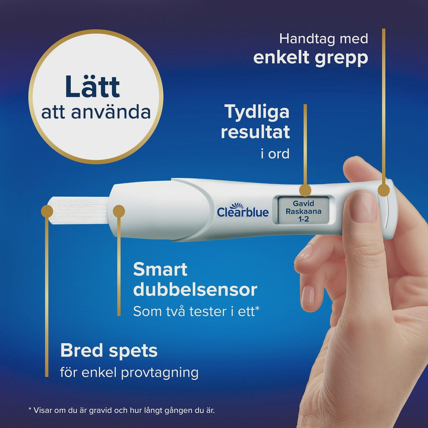 Test de grossesse digital avec indicateur de semaines, 2 tests