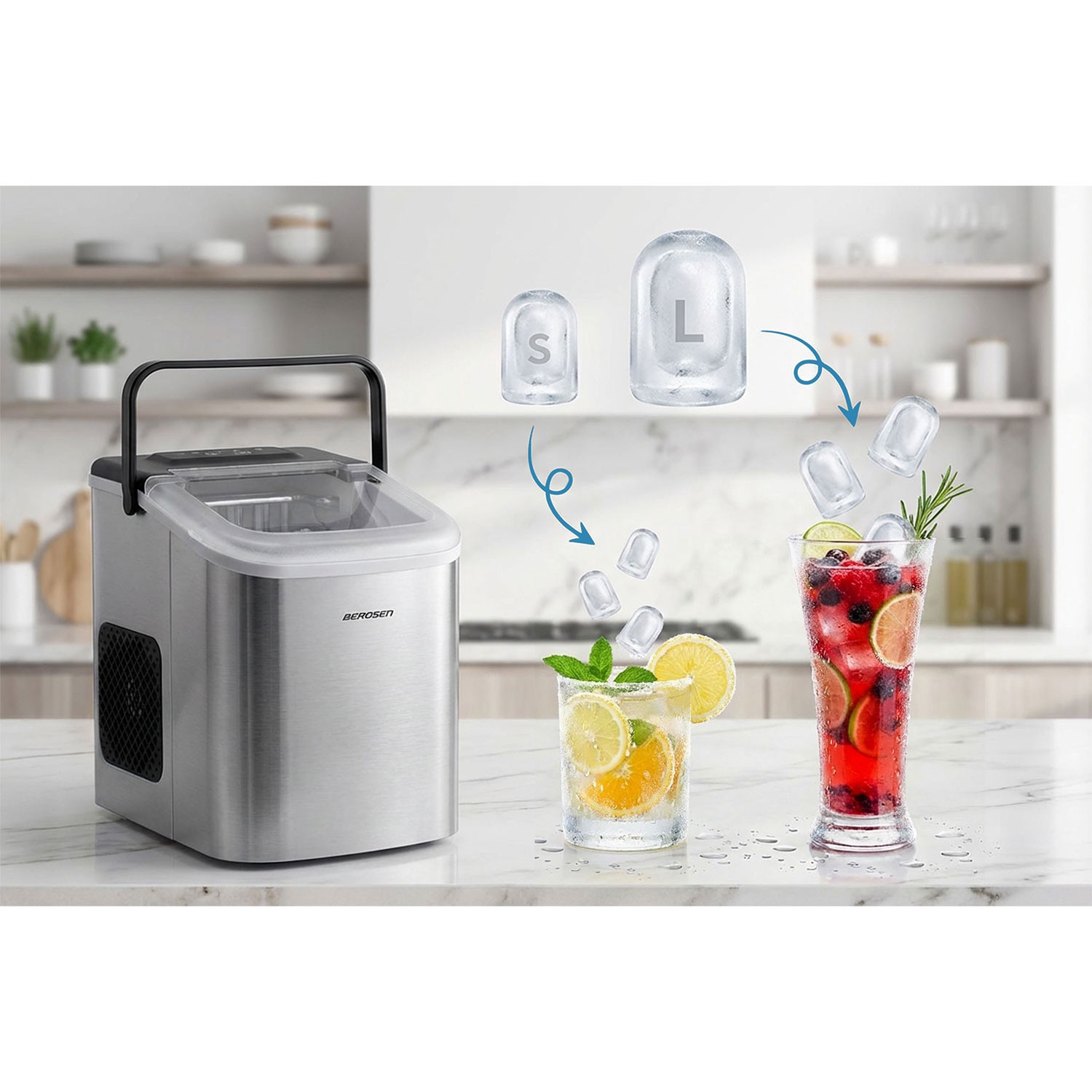 Ice Maker 1.1L, 12kg/24h – Compact, Quick, Efficient