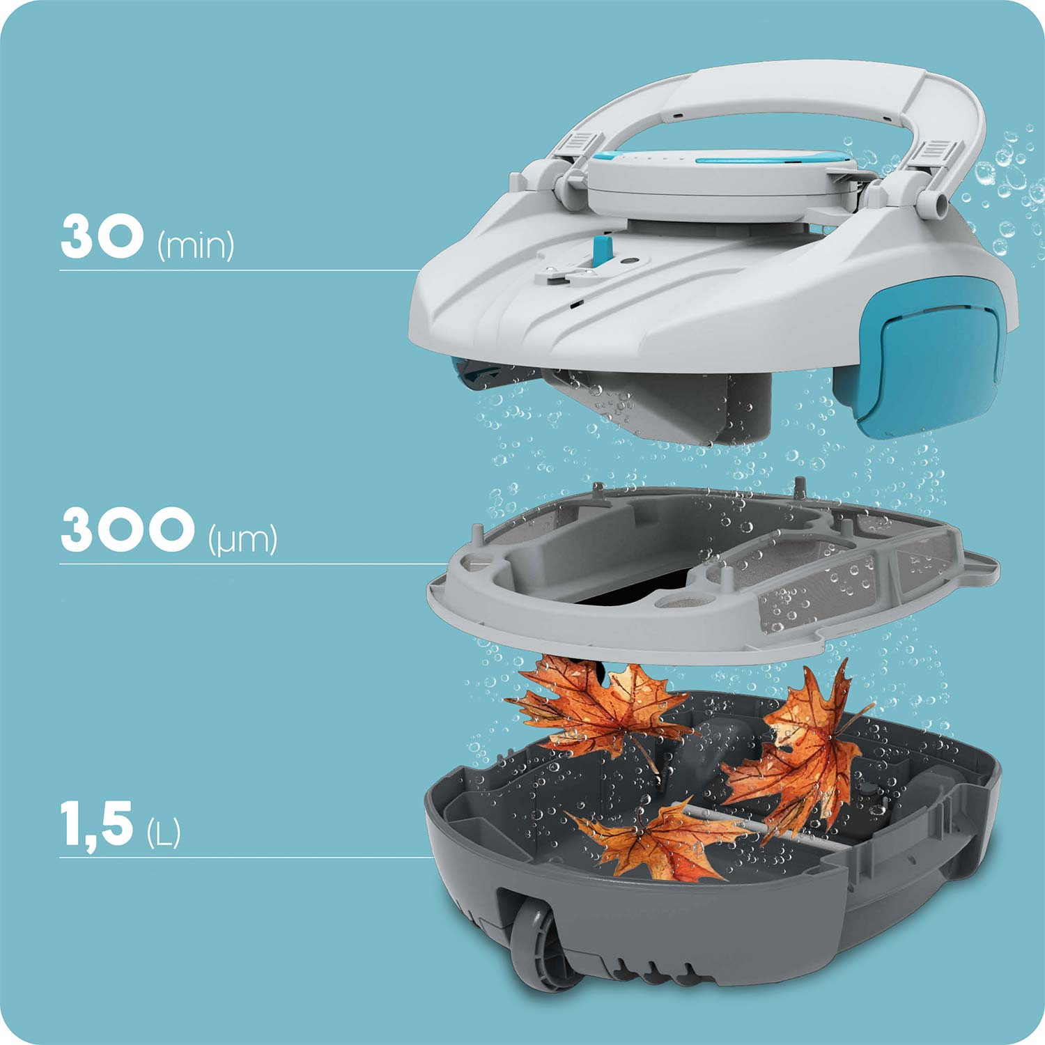 Automatic Pool Cleaner – Cordless Robot for Flat Bottom Pools