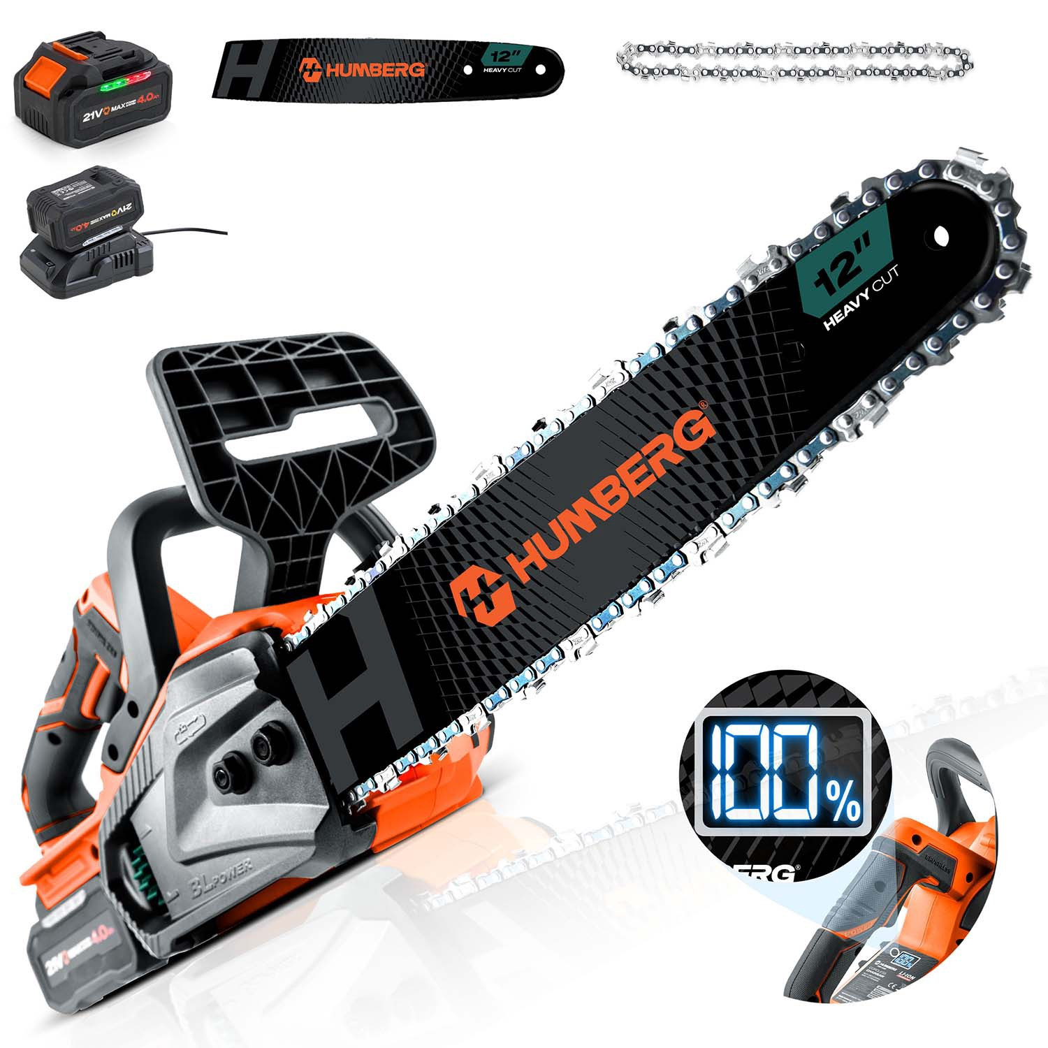 Motosserra sem fio Humberg HM-436 de 12 polegadas