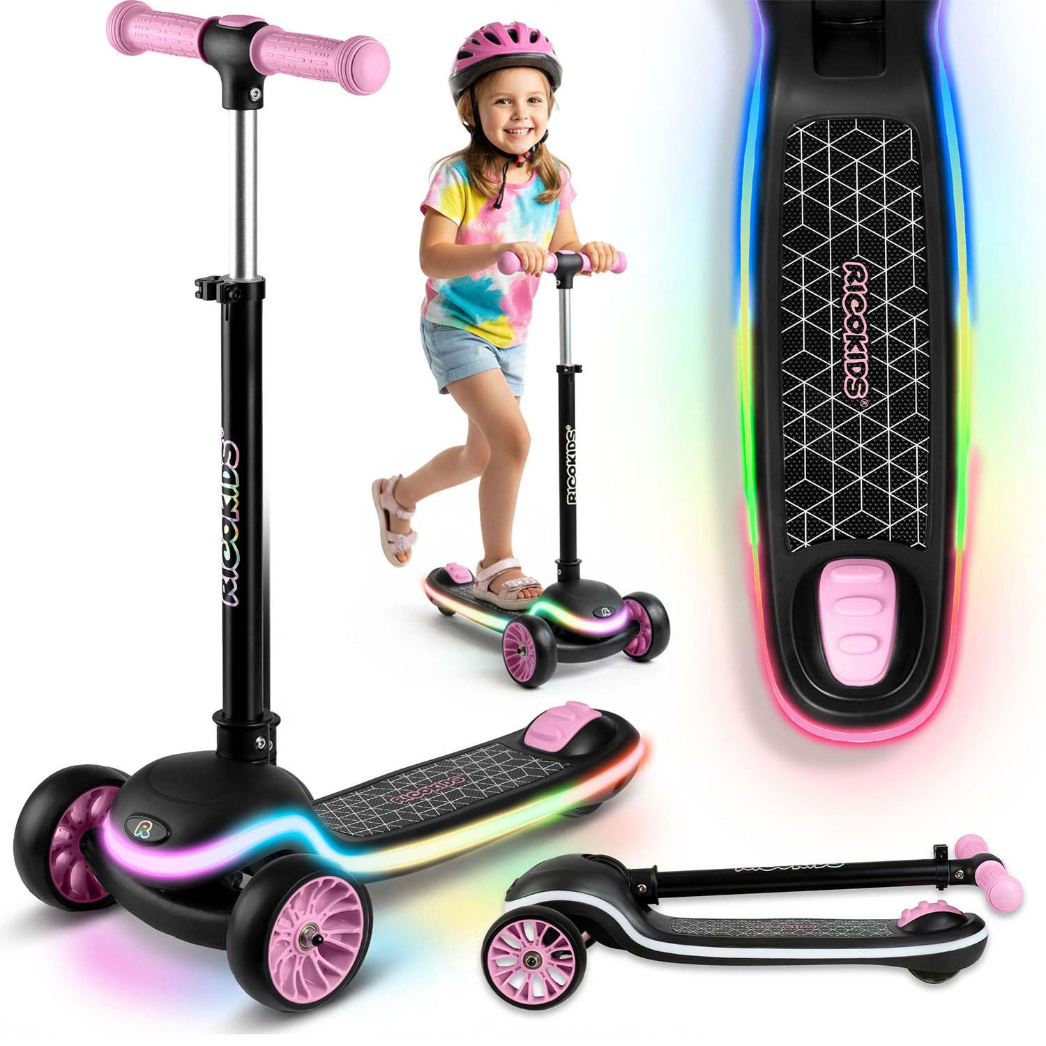 LED-Kinderroller mit verstellbarem Lenker