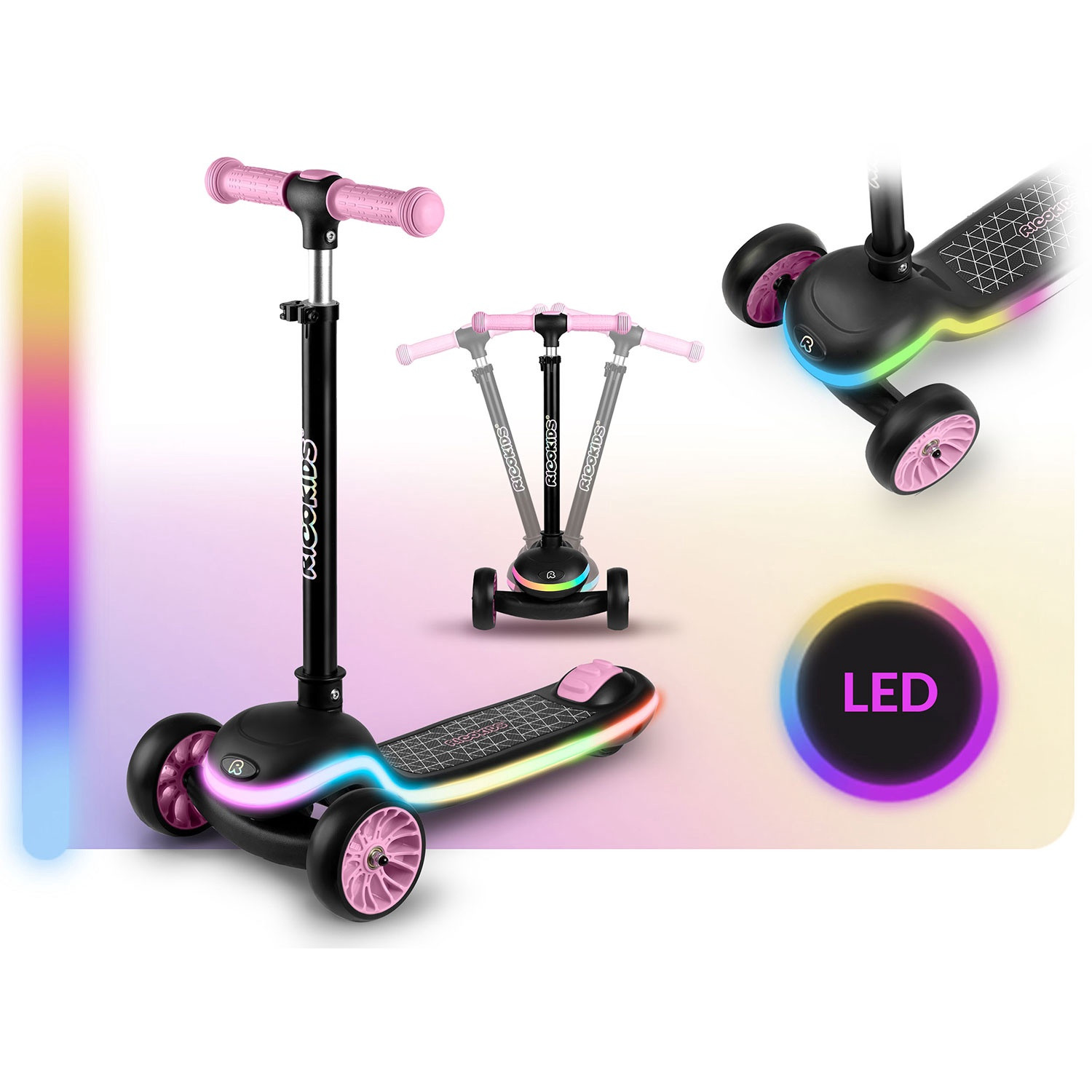 LED-Kinderroller mit verstellbarem Lenker