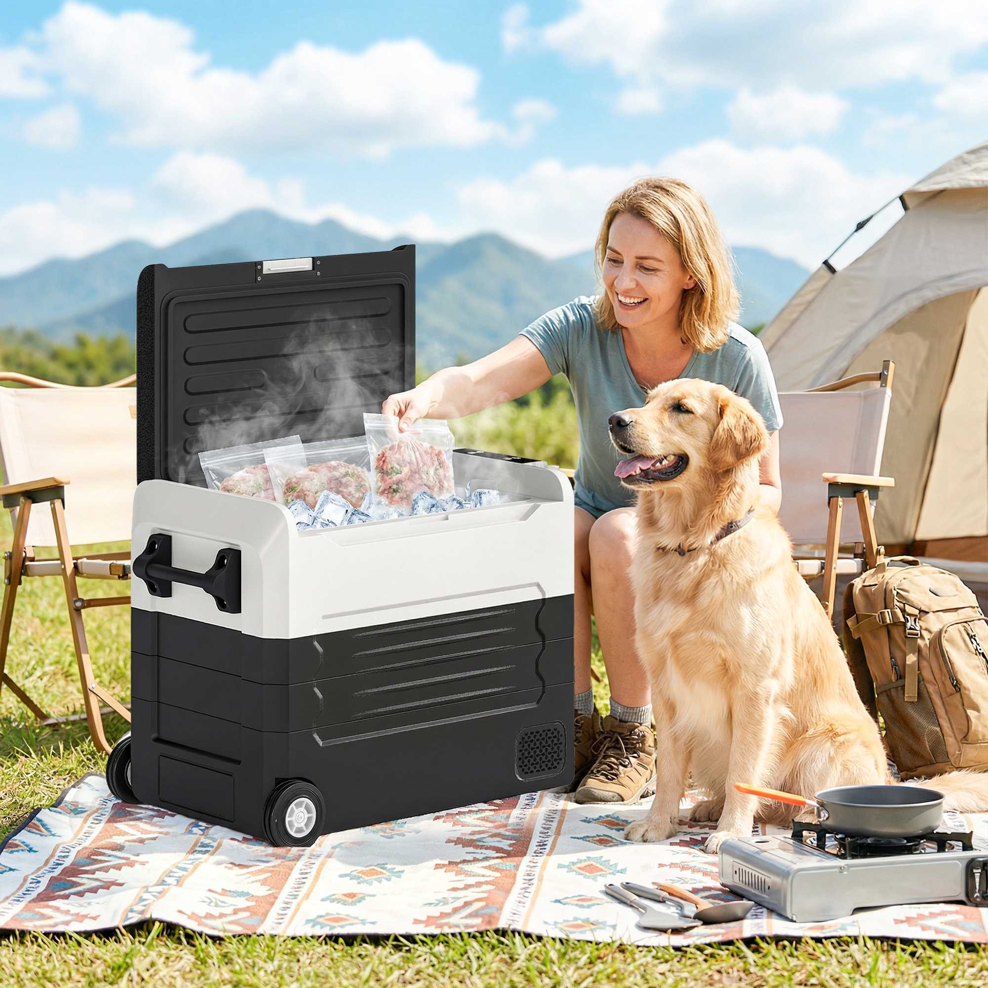 Glacière électrique double zone 50 L avec commande par application