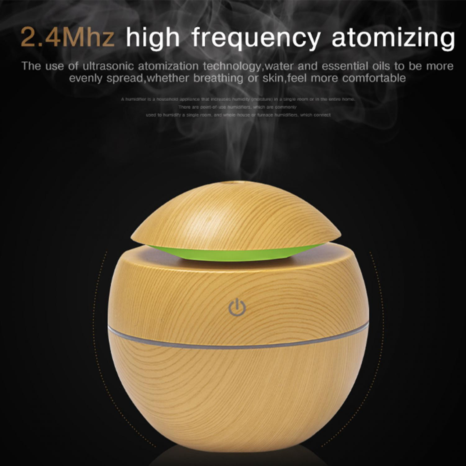 Ultrasonic Aroma Diffuser Humidifier, 130ml, USB