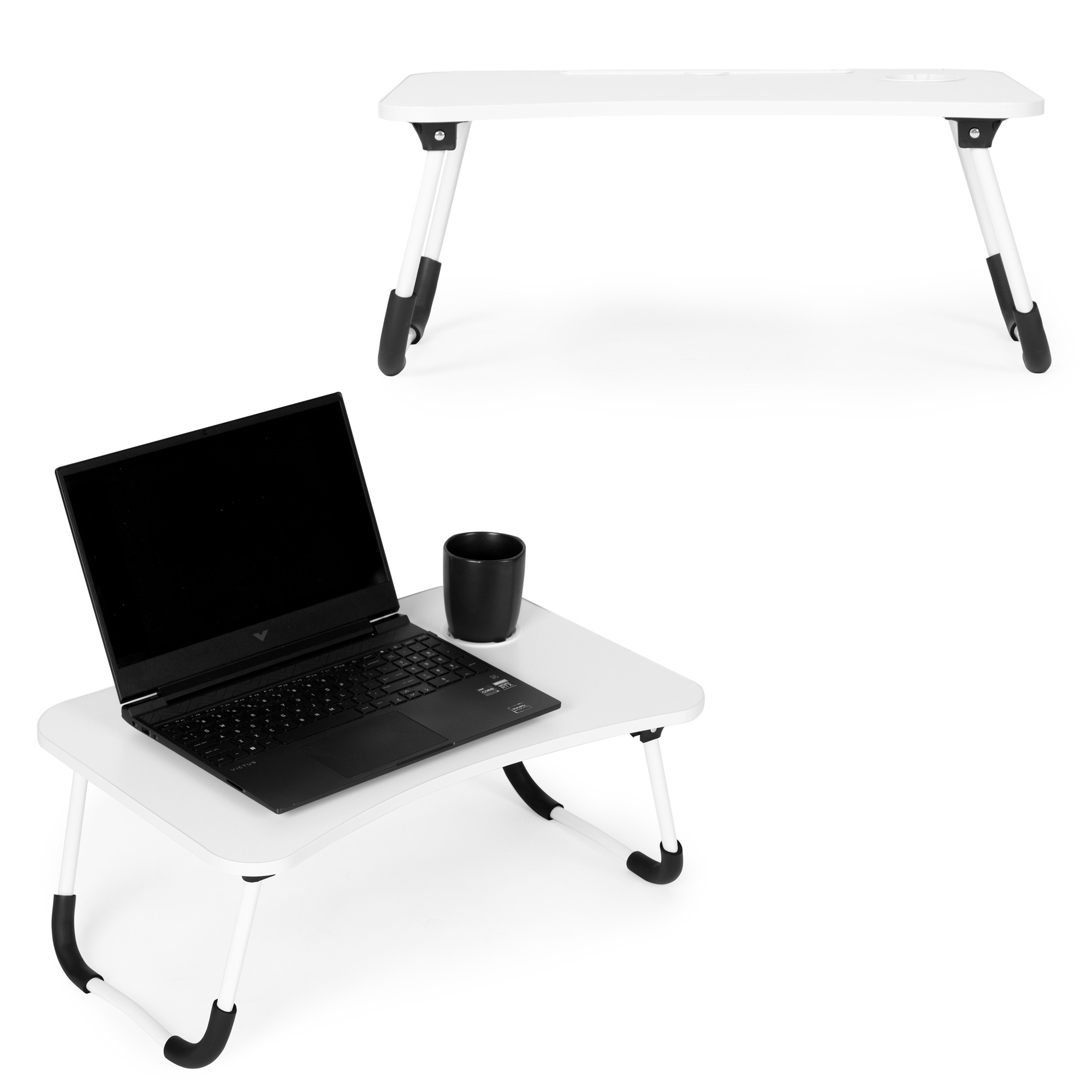 Foldable Laptop Stand Table, 60x40 cm, White