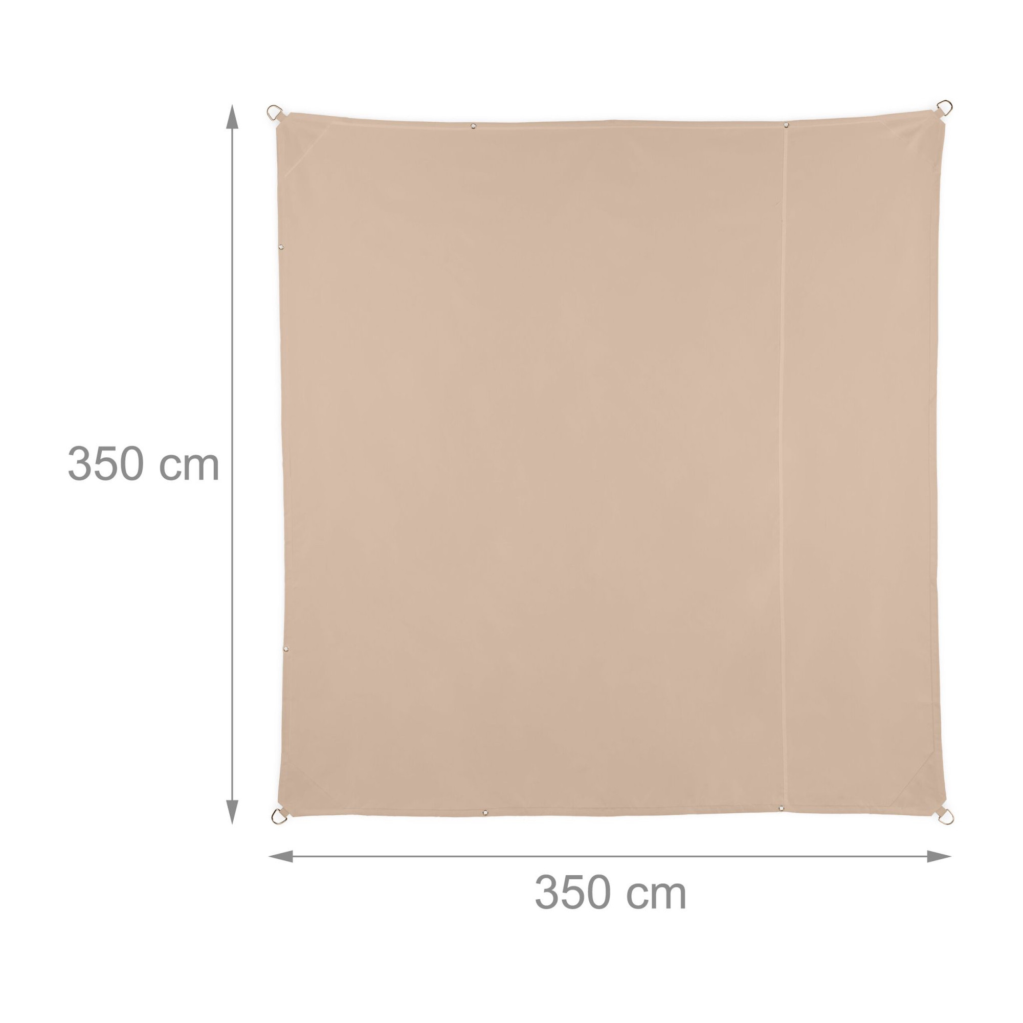 Square Sun Shade Sail, Beige – UV-Resistant Polyester