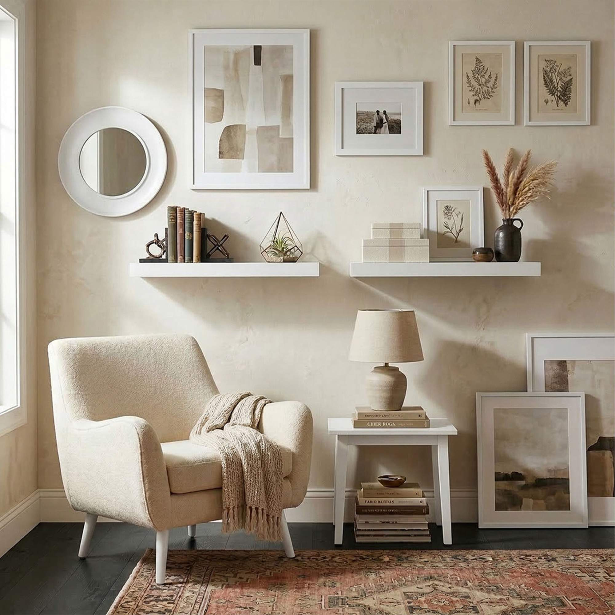 Wall Shelf With Metal Bracket – Wall-Mounted Floating