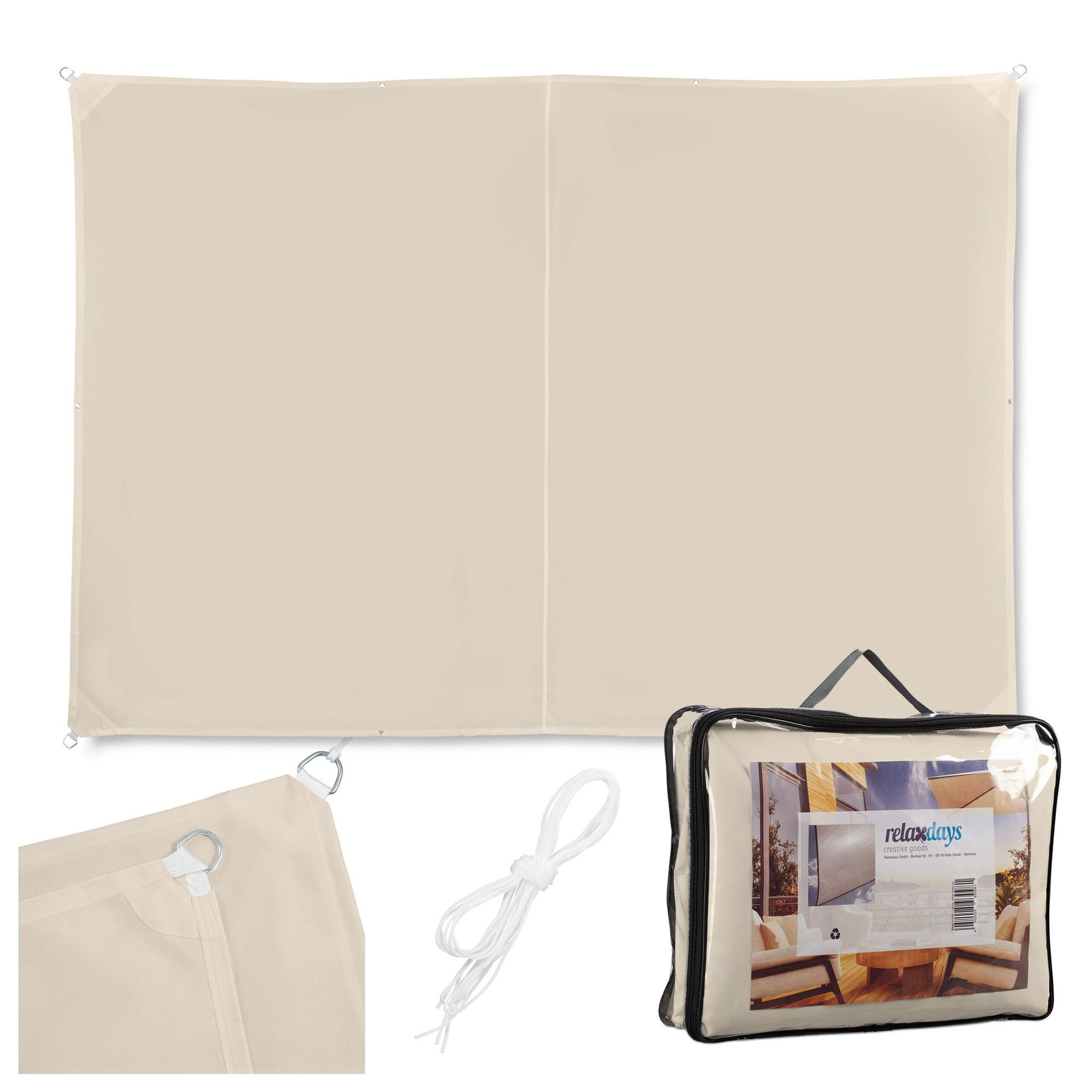 Voile d'ombrage à œillets – Polyester déperlant