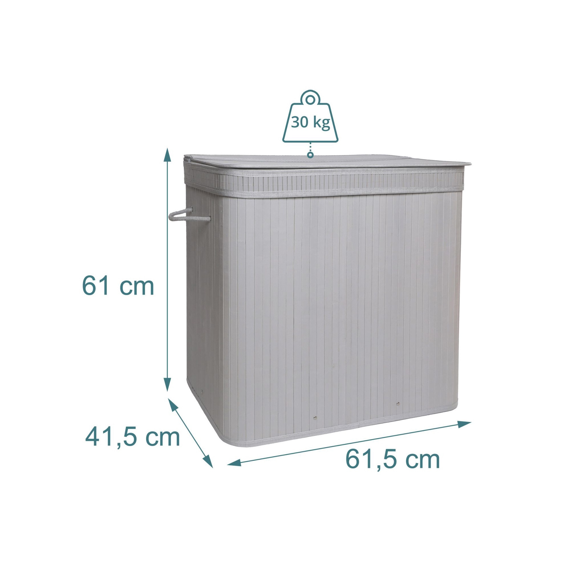 Bamboo Laundry Bin With Lid – Removable Liner, Foldable