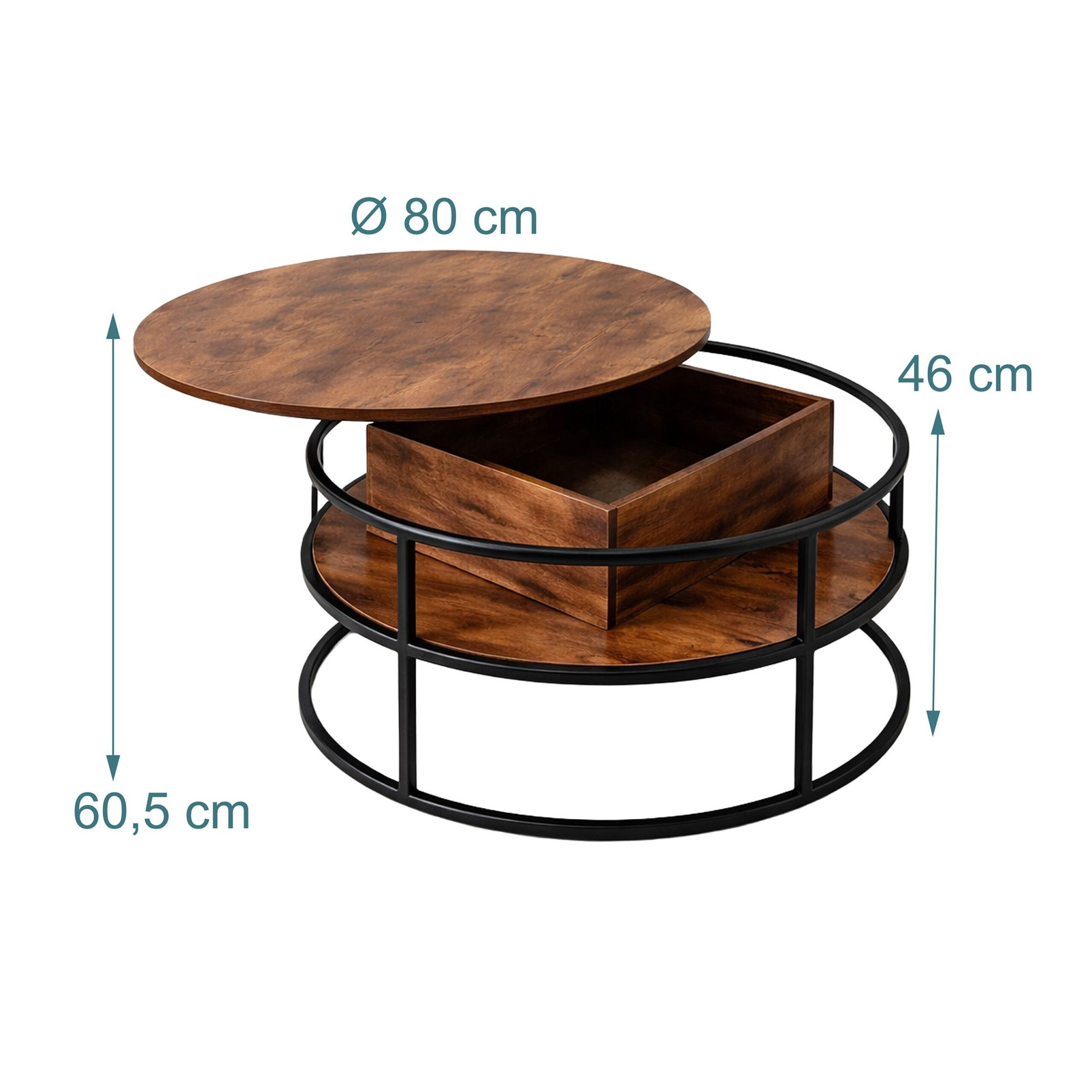 Lift-Top Coffee Table, Height-Adjustable Storage