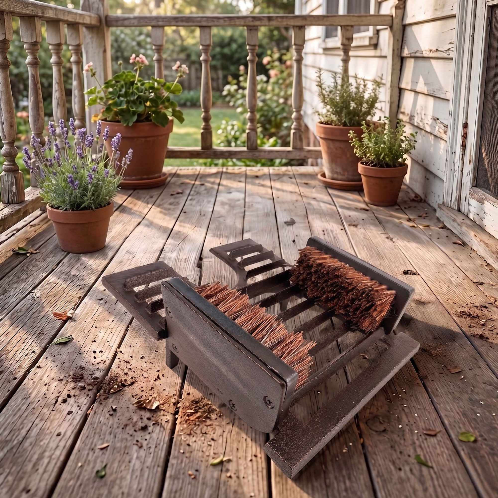Boot Scraper, Cast Iron Grate With Built-In Boot Jack