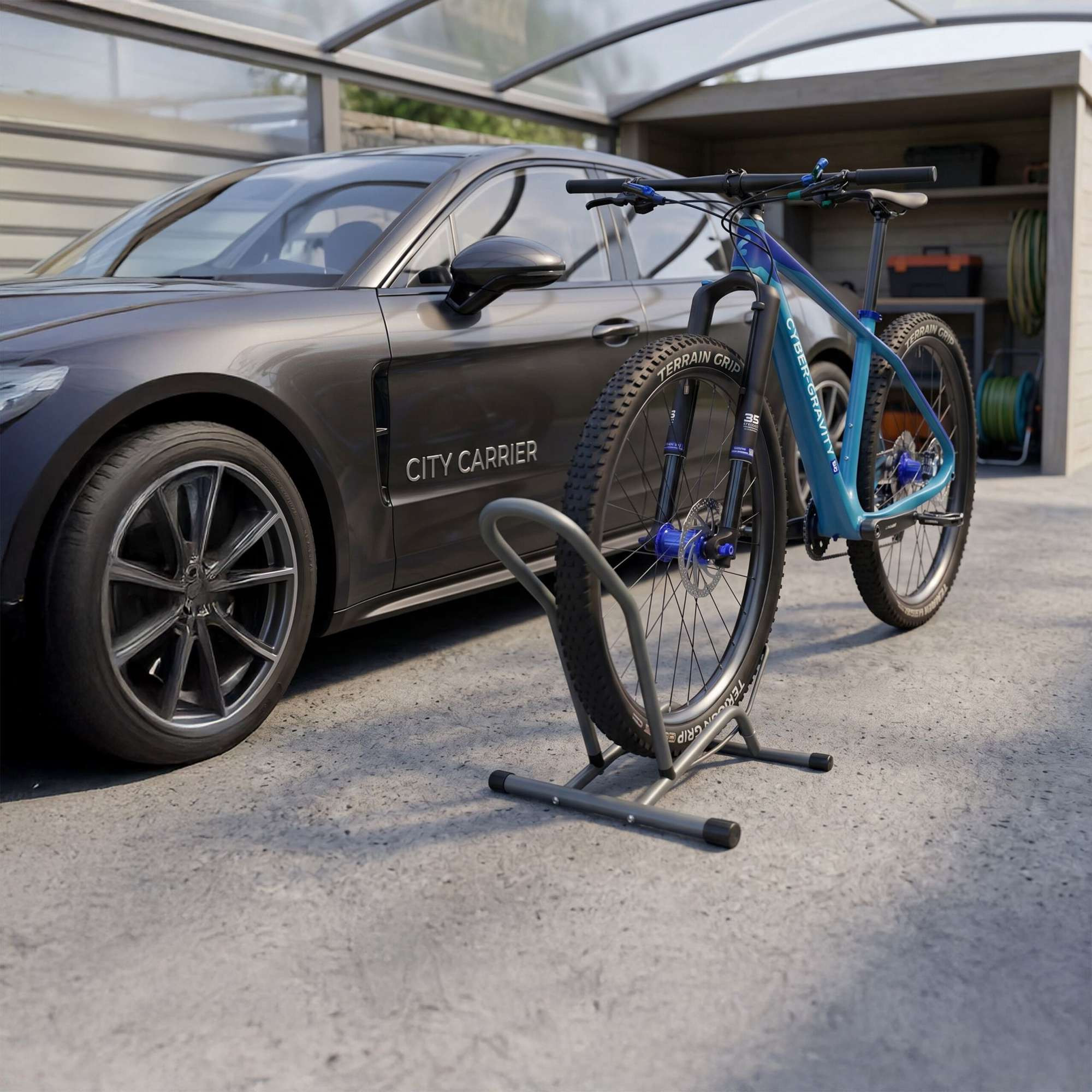 Suporte de chão para bicicleta elétrica – Compatível com rodas de a...