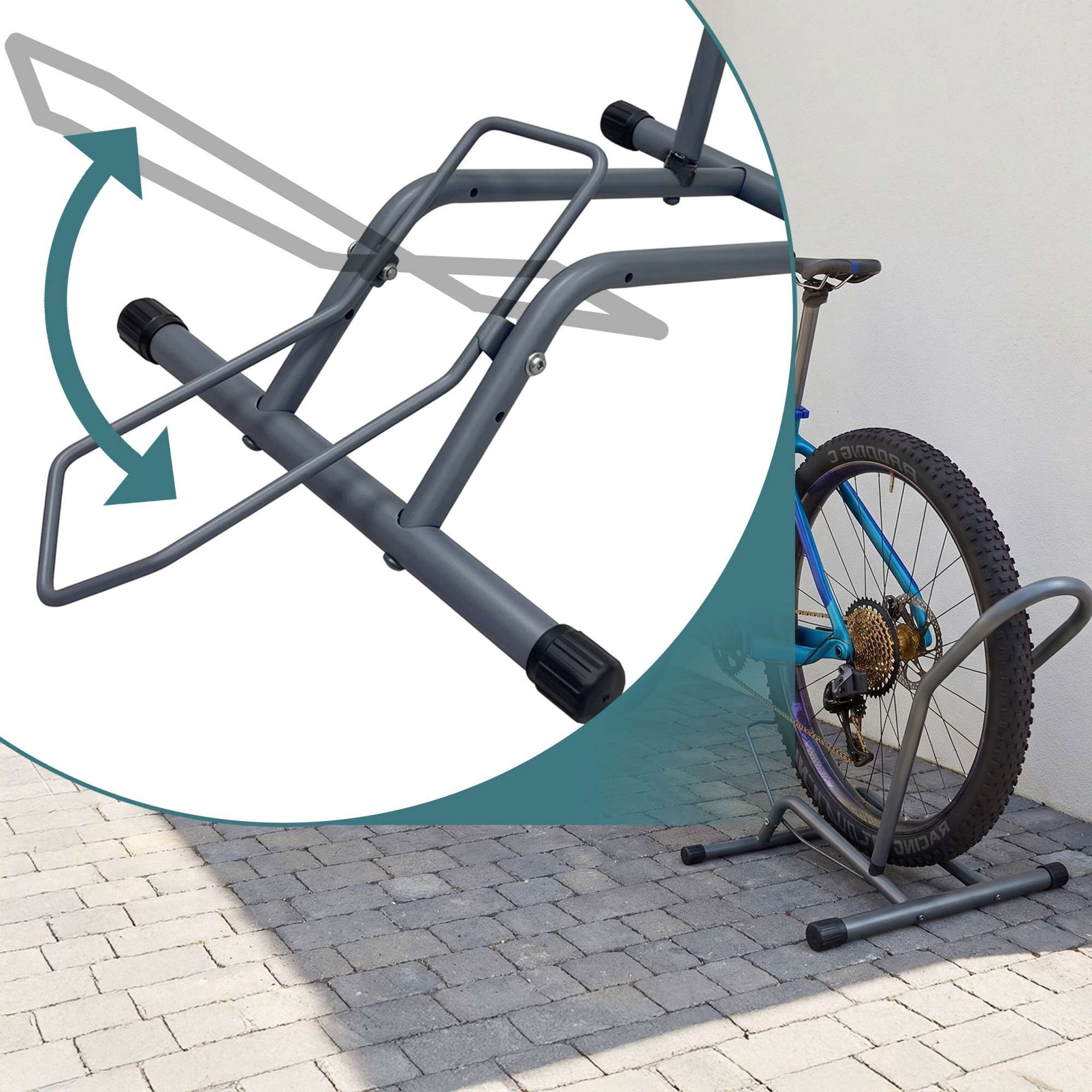 Suporte de chão para bicicleta elétrica – Compatível com rodas de a...