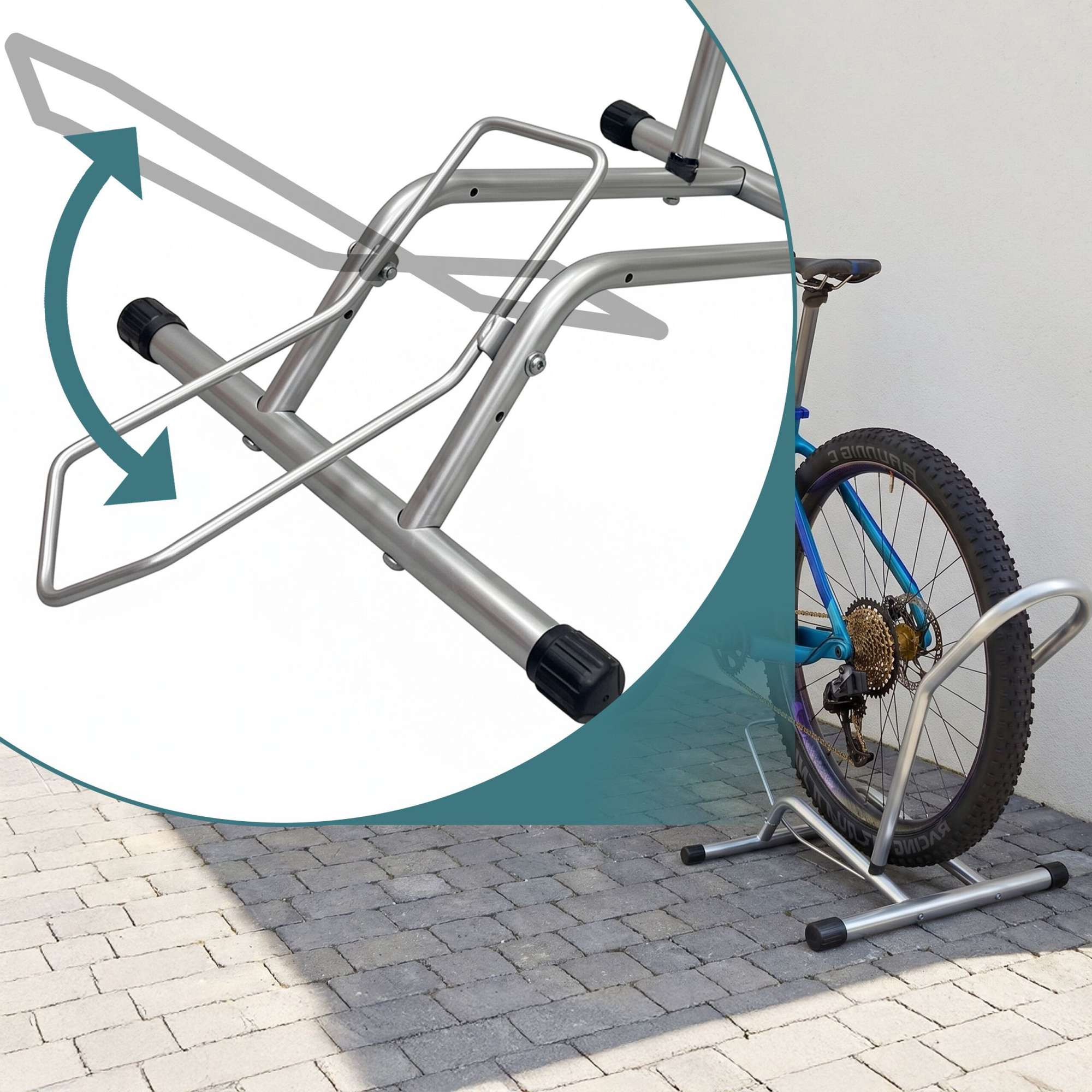 Suporte de chão para bicicletas com rodas de até 29 polegadas, anti...