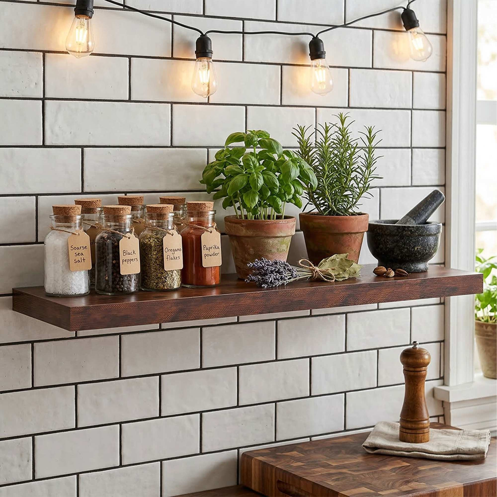 Wall Shelf, Wall-Mounted Floating, Metal Bracket