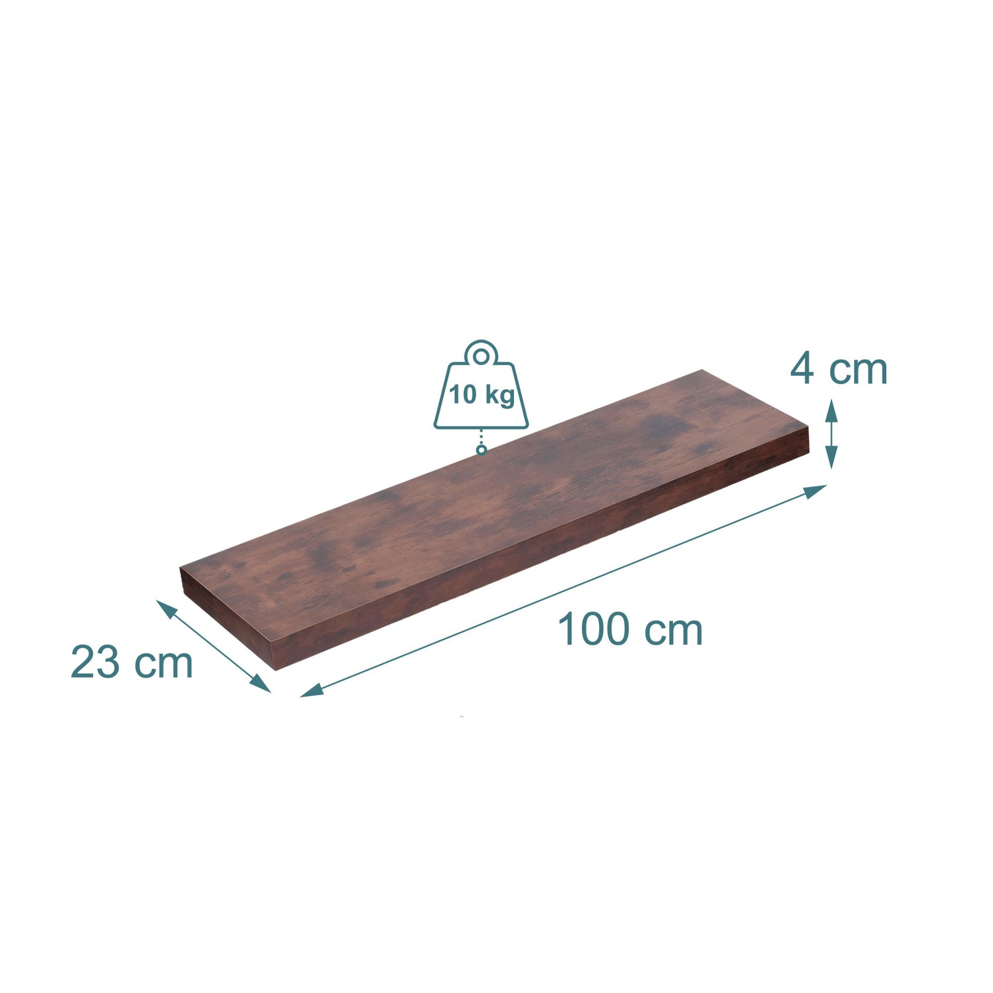 Wall Shelf, Wall-Mounted Floating, Metal Bracket