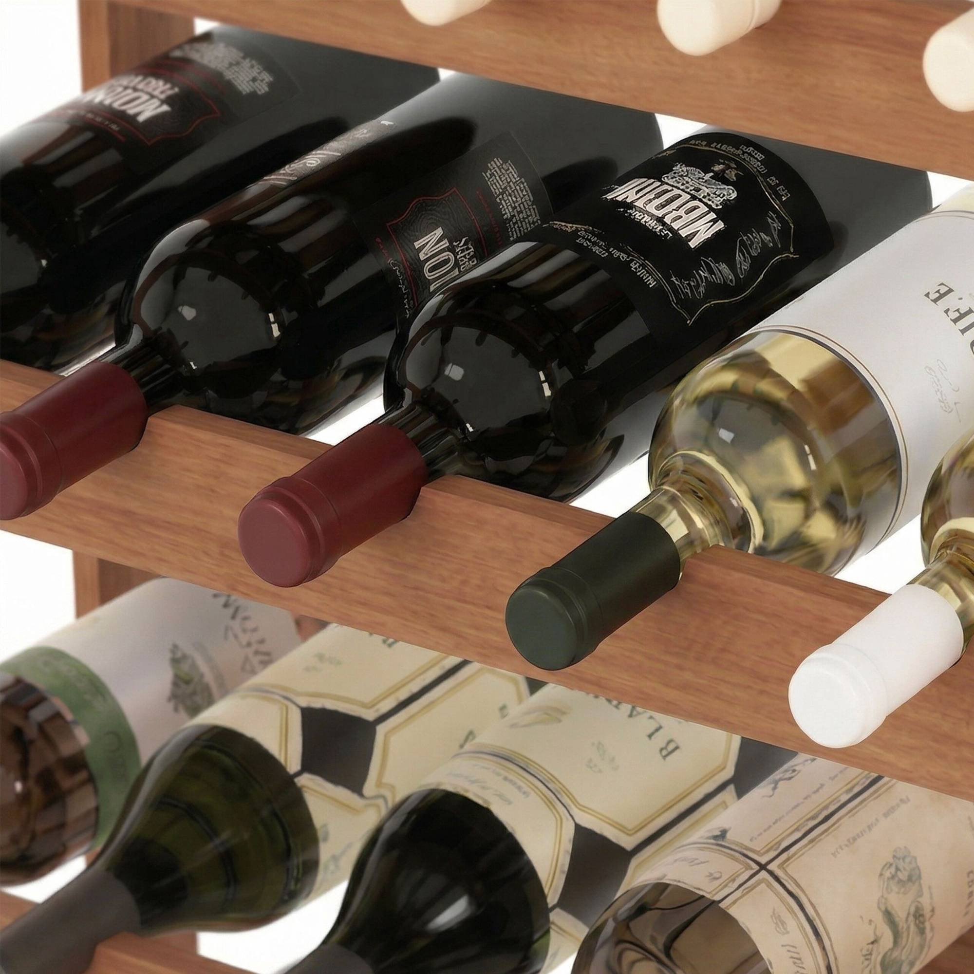 Wine Bottle Rack, Walnut – Horizontal Cork-Safe Storage