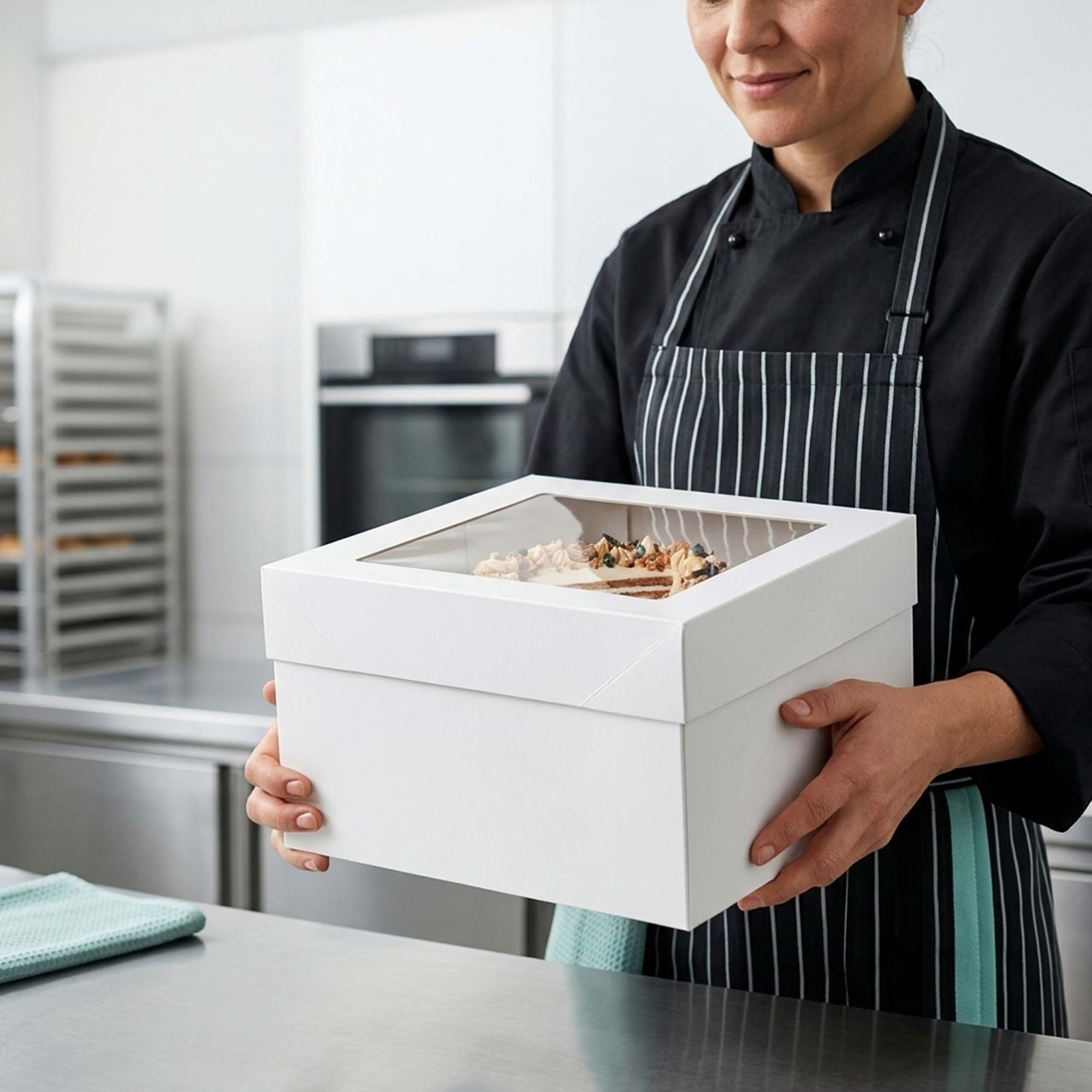 Rectangular Cake Boxes With Window, Cake Boards Included