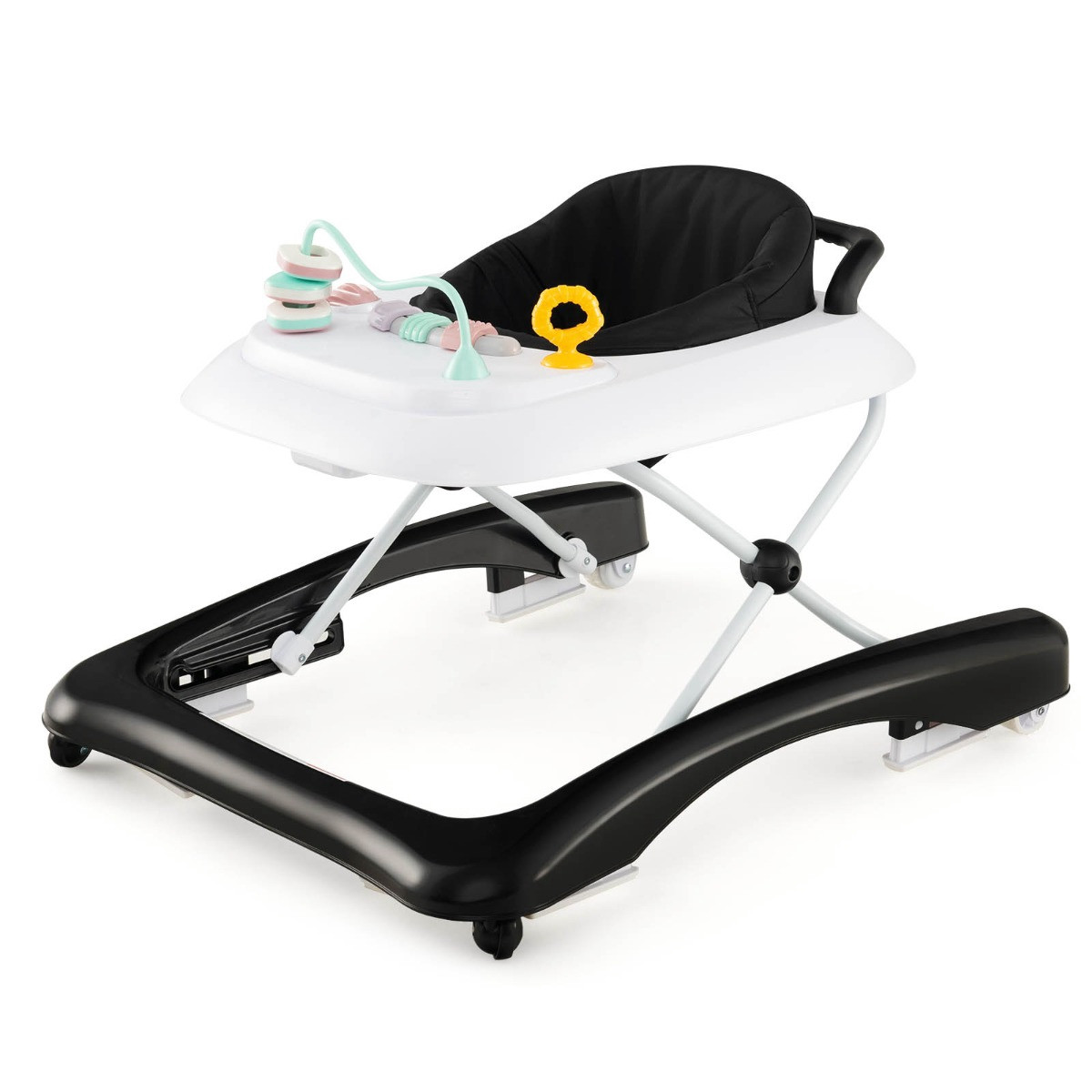 Baby Walker 3-In-1, Foldable, Adjustable Height, Black