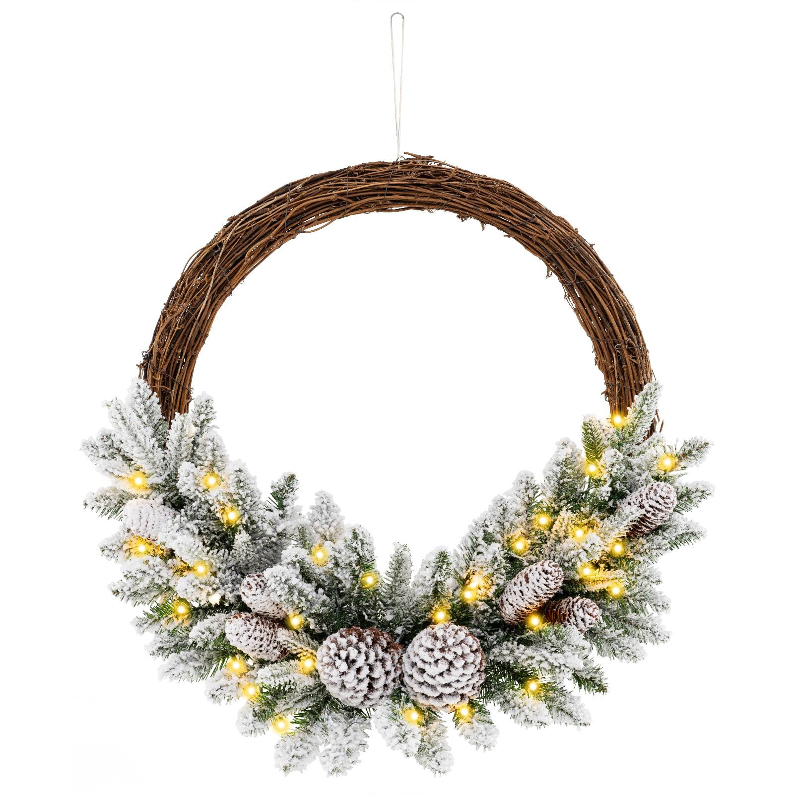Guirlanda de Natal pré-iluminada de 60 cm (24 polegadas), com 35 LE...