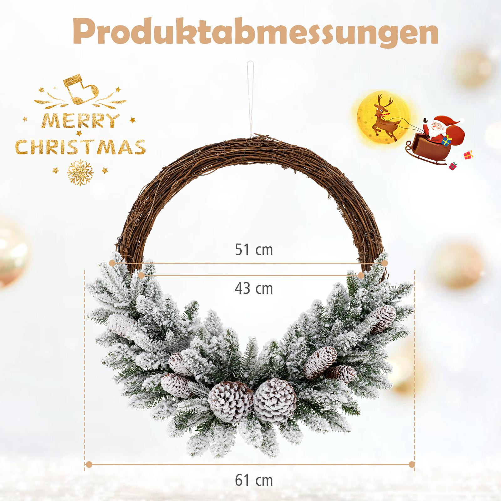 Guirlanda de Natal pré-iluminada de 60 cm (24 polegadas), com 35 LE...