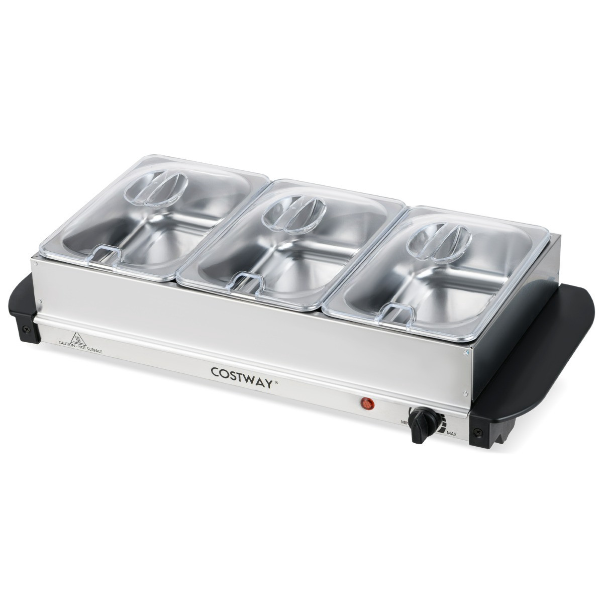 Electric Buffet Warmer, 3 Removable Trays, Adjustable Temp